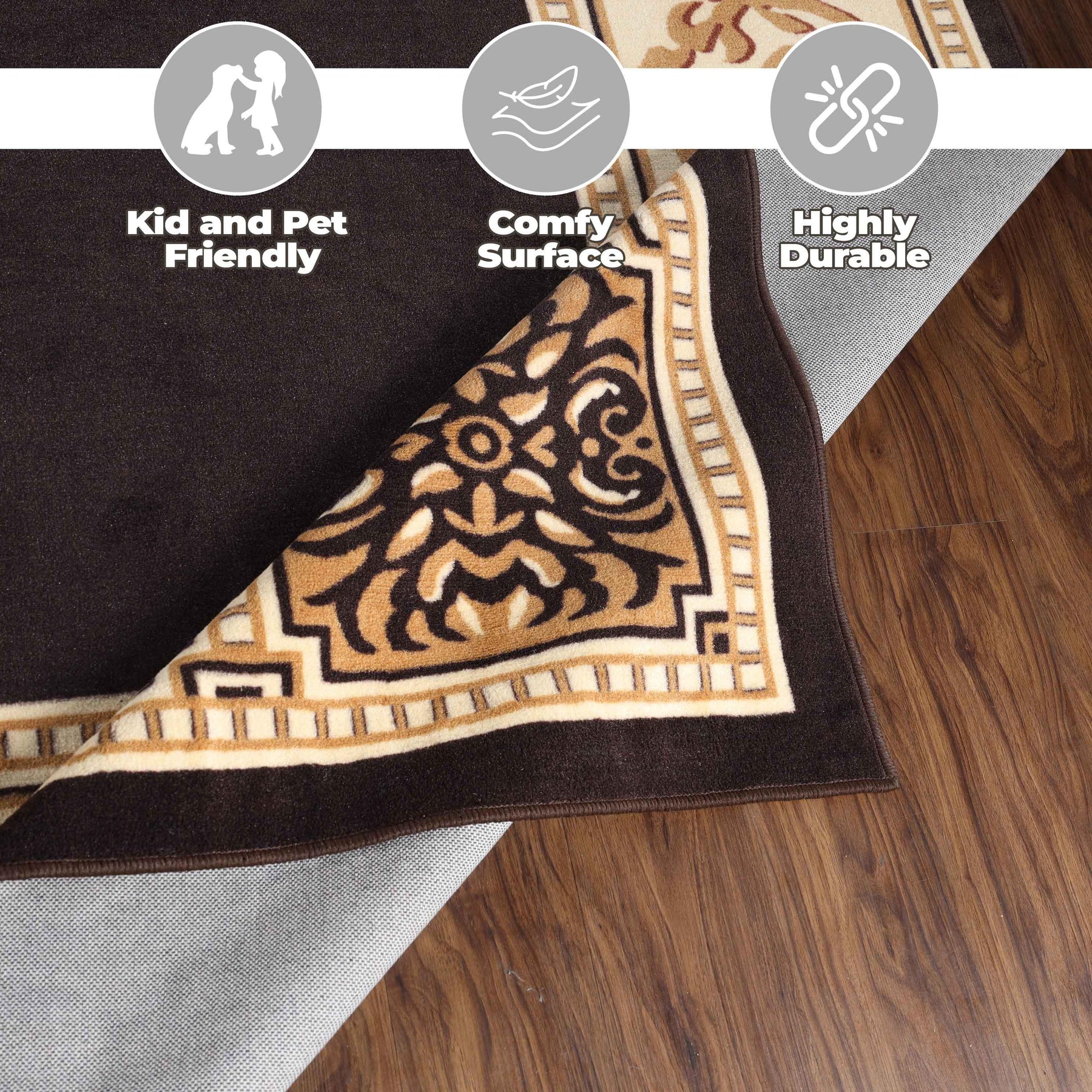 Oversized Medallion Modern Bohemian Indoor Area Rug or Runner Rug