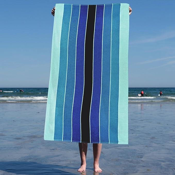 Pacific Stripe Cotton Oversized 4 Piece Beach Towel Set