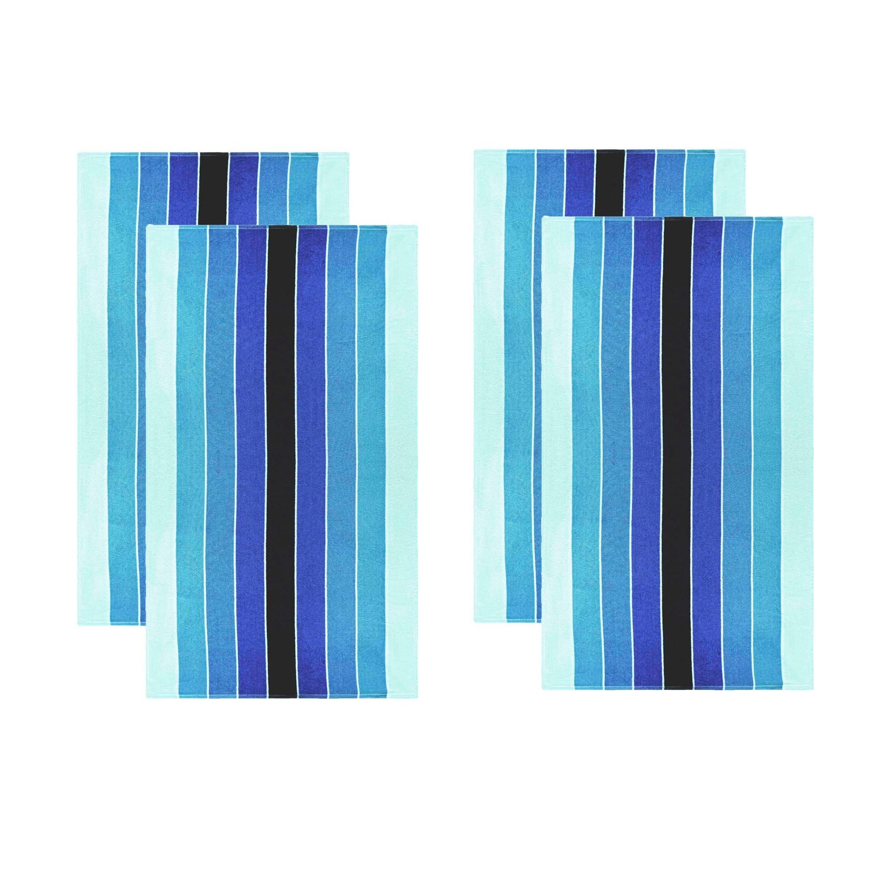 Pacific Stripe Cotton Oversized 4 Piece Beach Towel Set
