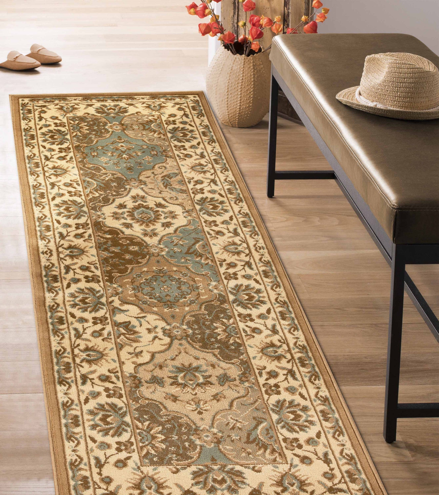 Palmyra Traditional Floral Medallion Indoor Area Rug Or Runner Rug