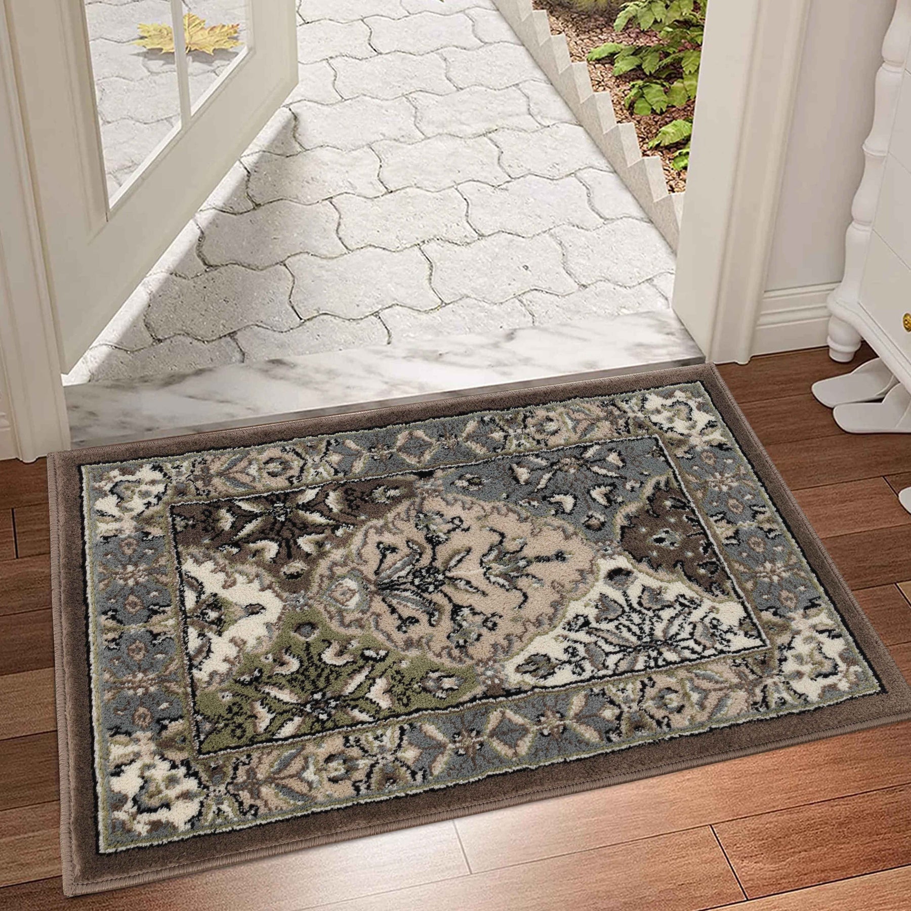 Paloma Contemporary Damask Indoor Area Rug or Runner Rug Or Door Mat