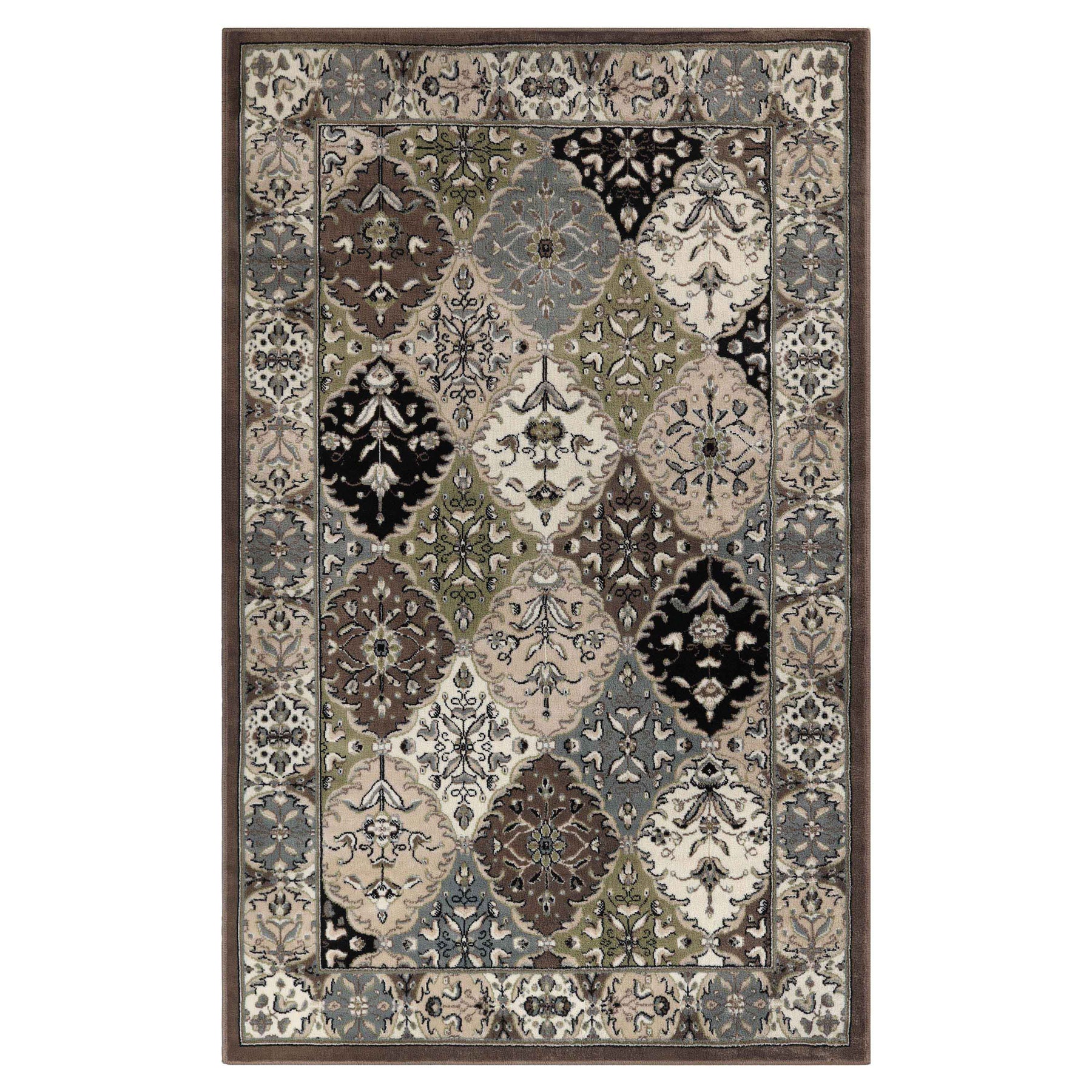 Paloma Contemporary Damask Indoor Area Rug or Runner Rug Or Door Mat