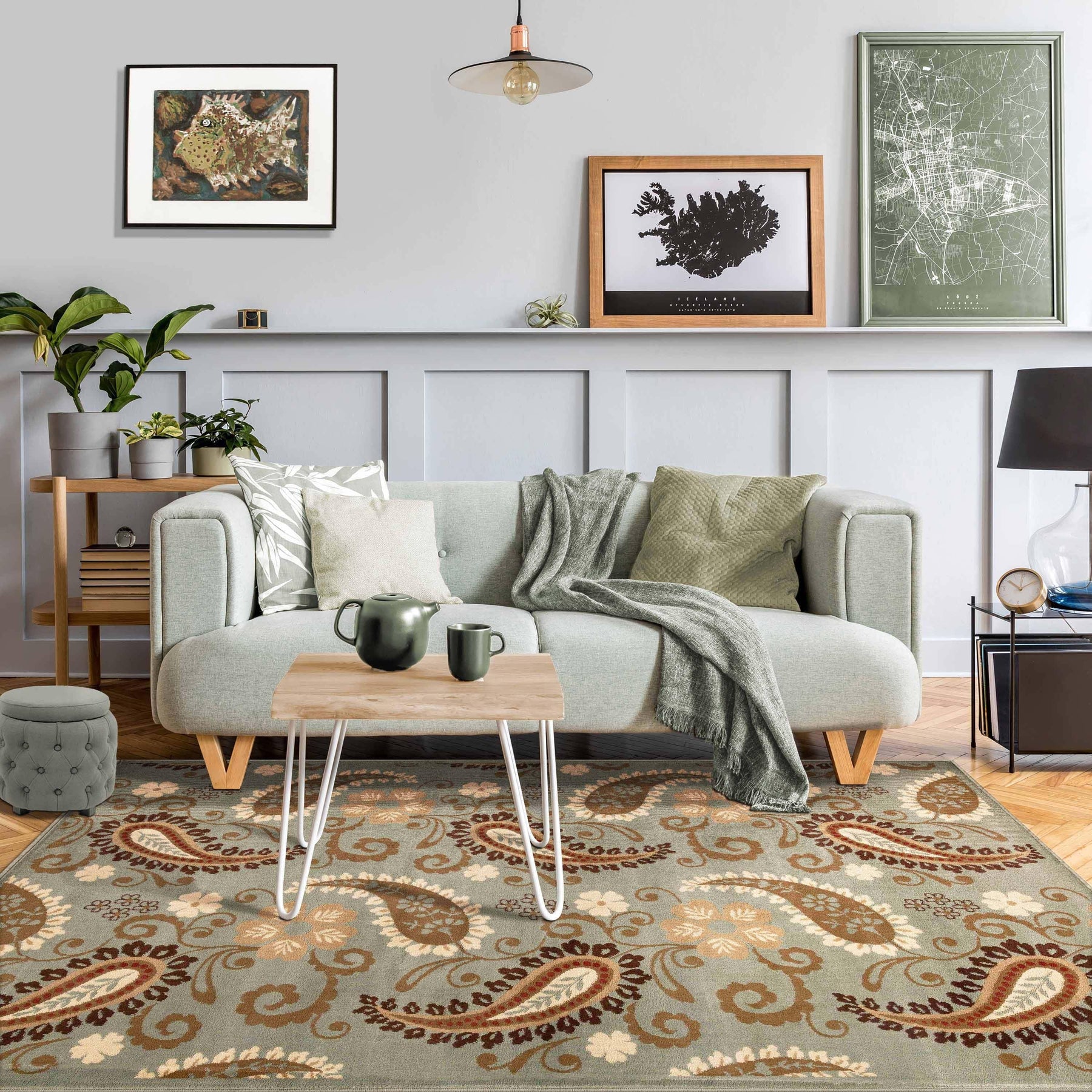Parkway Vintage Floral Indoor Area Rug or Runner Rug