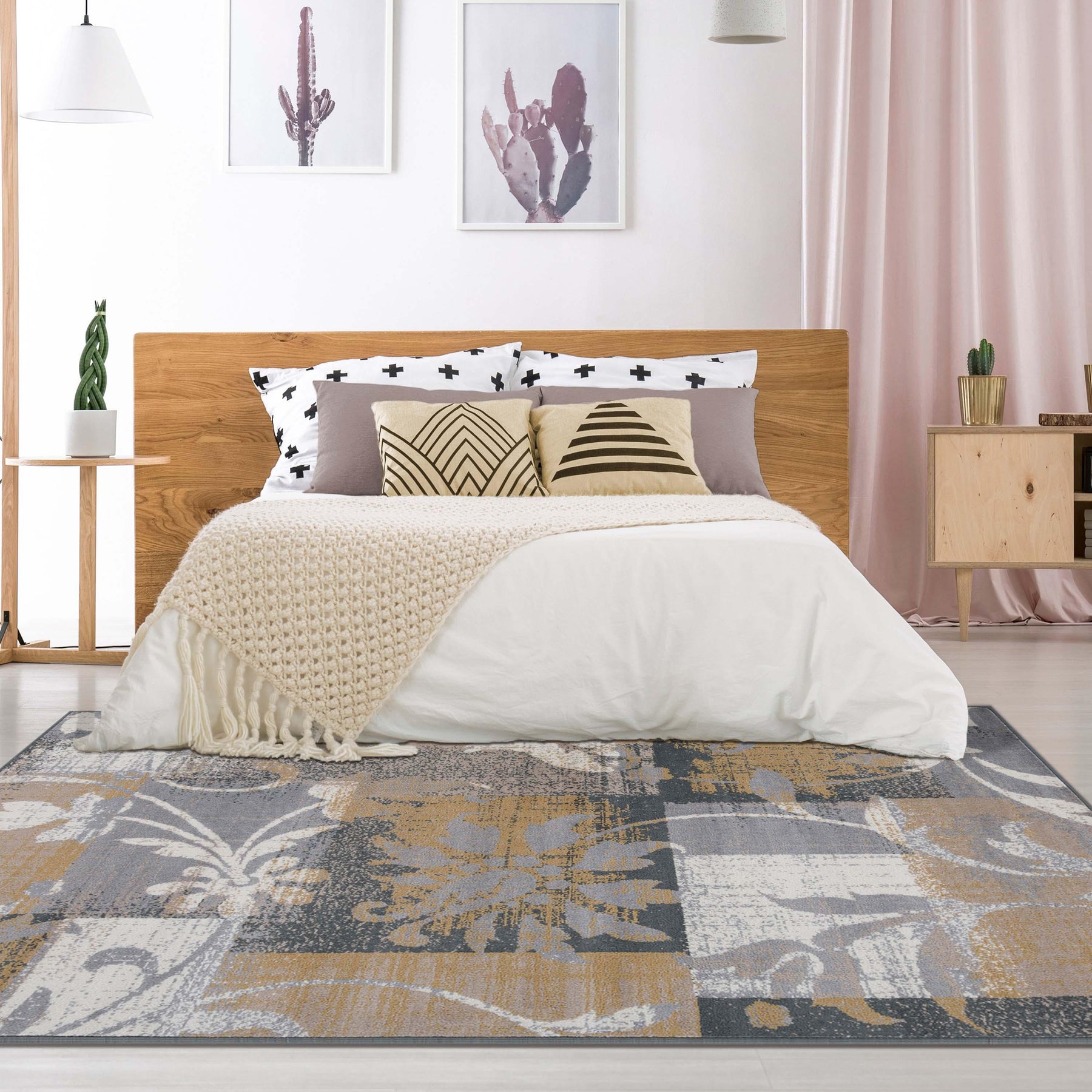 Pastiche Contemporary Floral Patchwork Indoor Area Rug or Runner