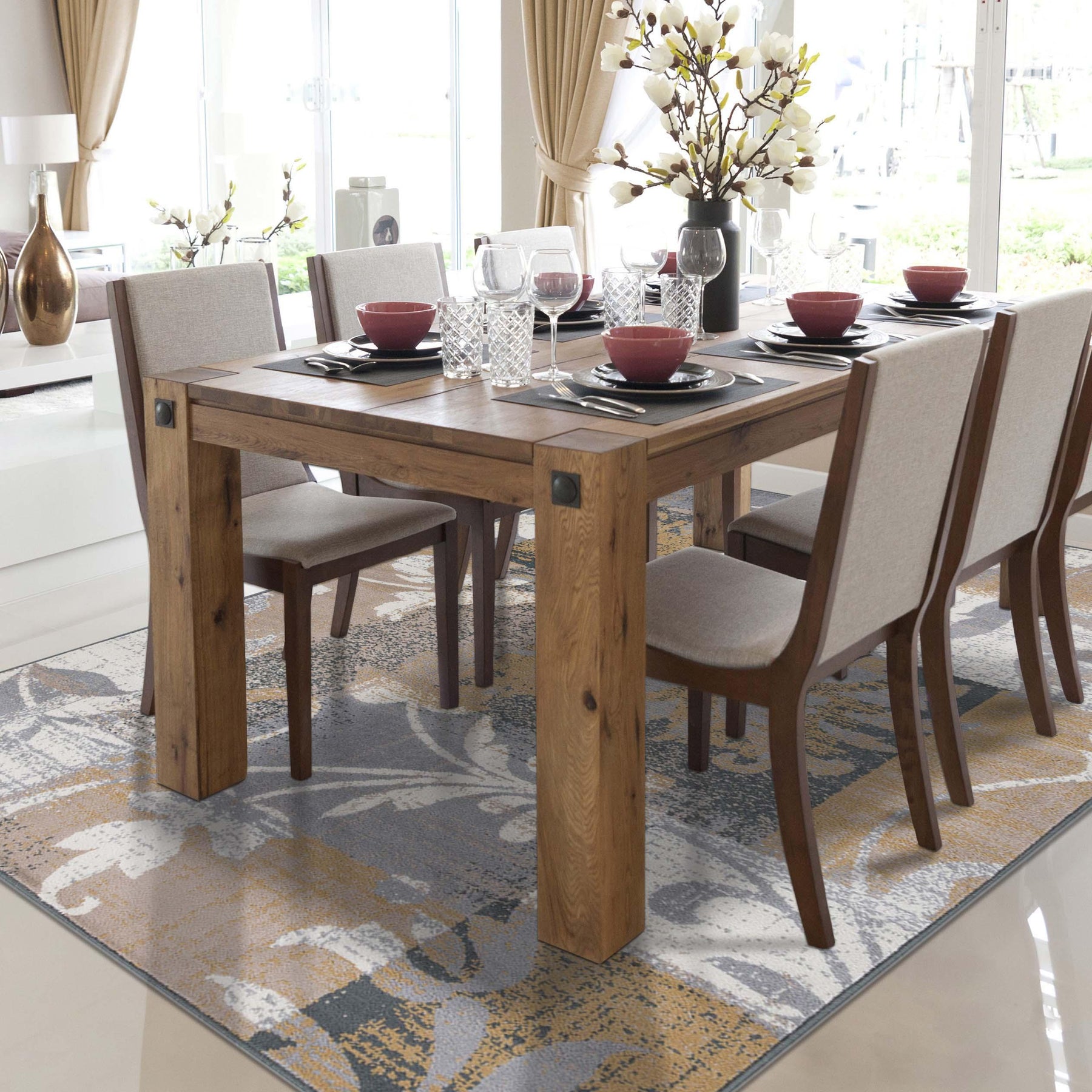 Pastiche Contemporary Floral Patchwork Indoor Area Rug or Runner