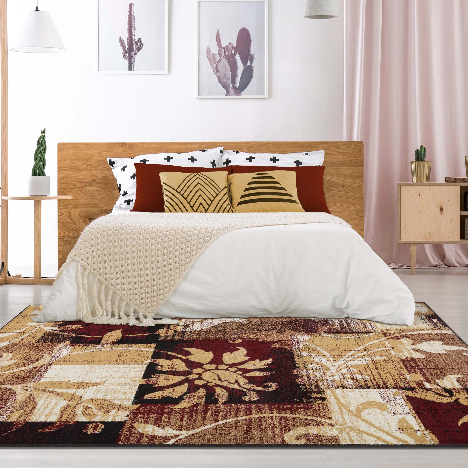 Pastiche Contemporary Floral Patchwork Indoor Area Rug or Runner