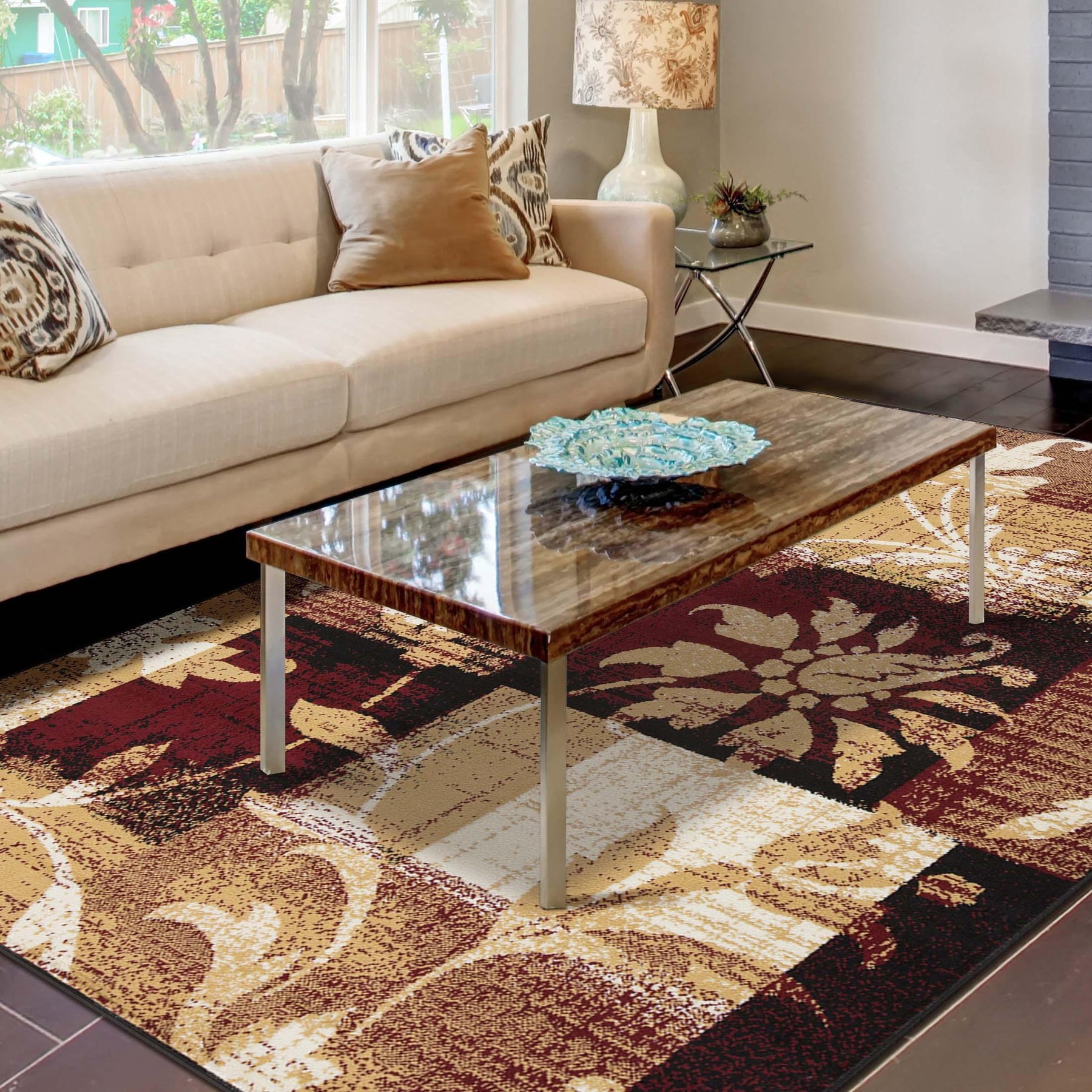Pastiche Contemporary Floral Patchwork Indoor Area Rug or Runner