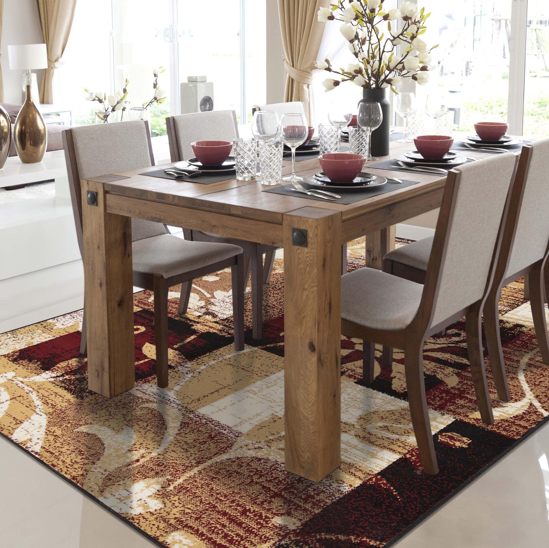 Pastiche Contemporary Floral Patchwork Indoor Area Rug or Runner