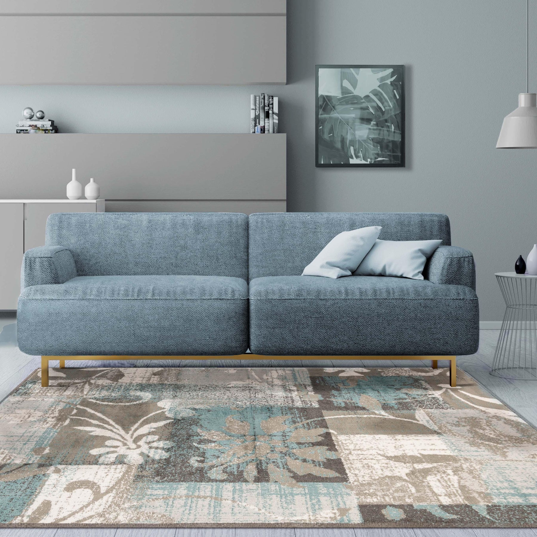 Pastiche Contemporary Floral Patchwork Indoor Area Rug or Runner