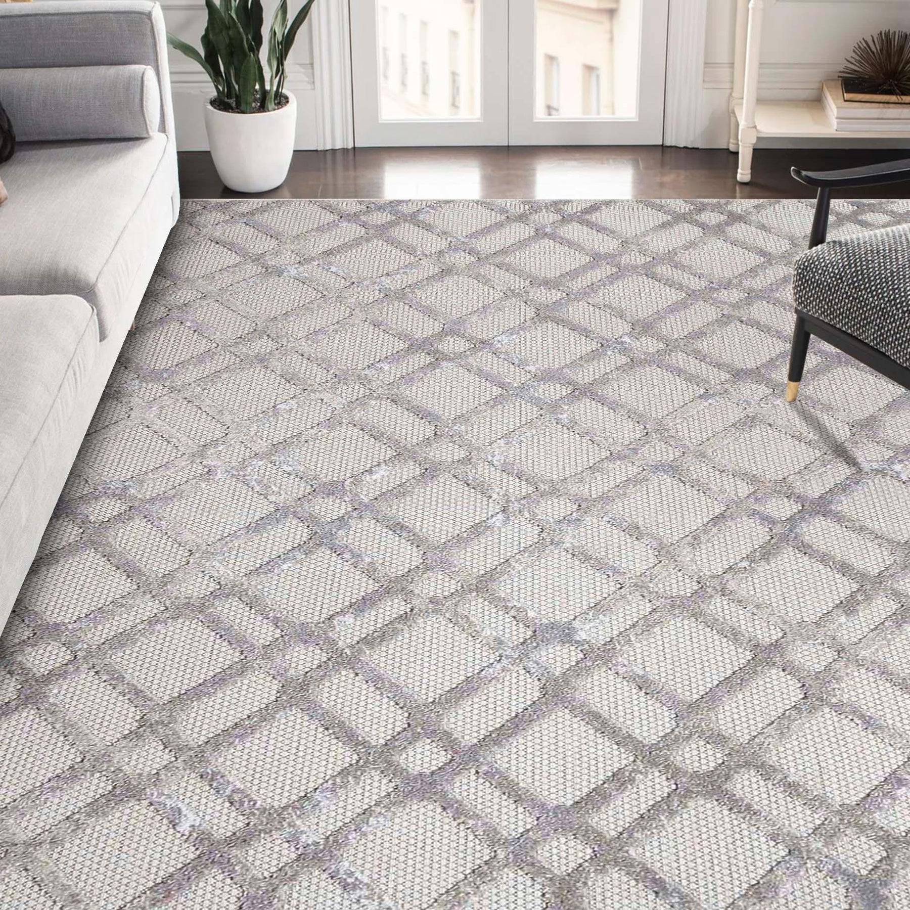Paxson Geometric Diamond Lattice Indoor Outdoor Area Rug