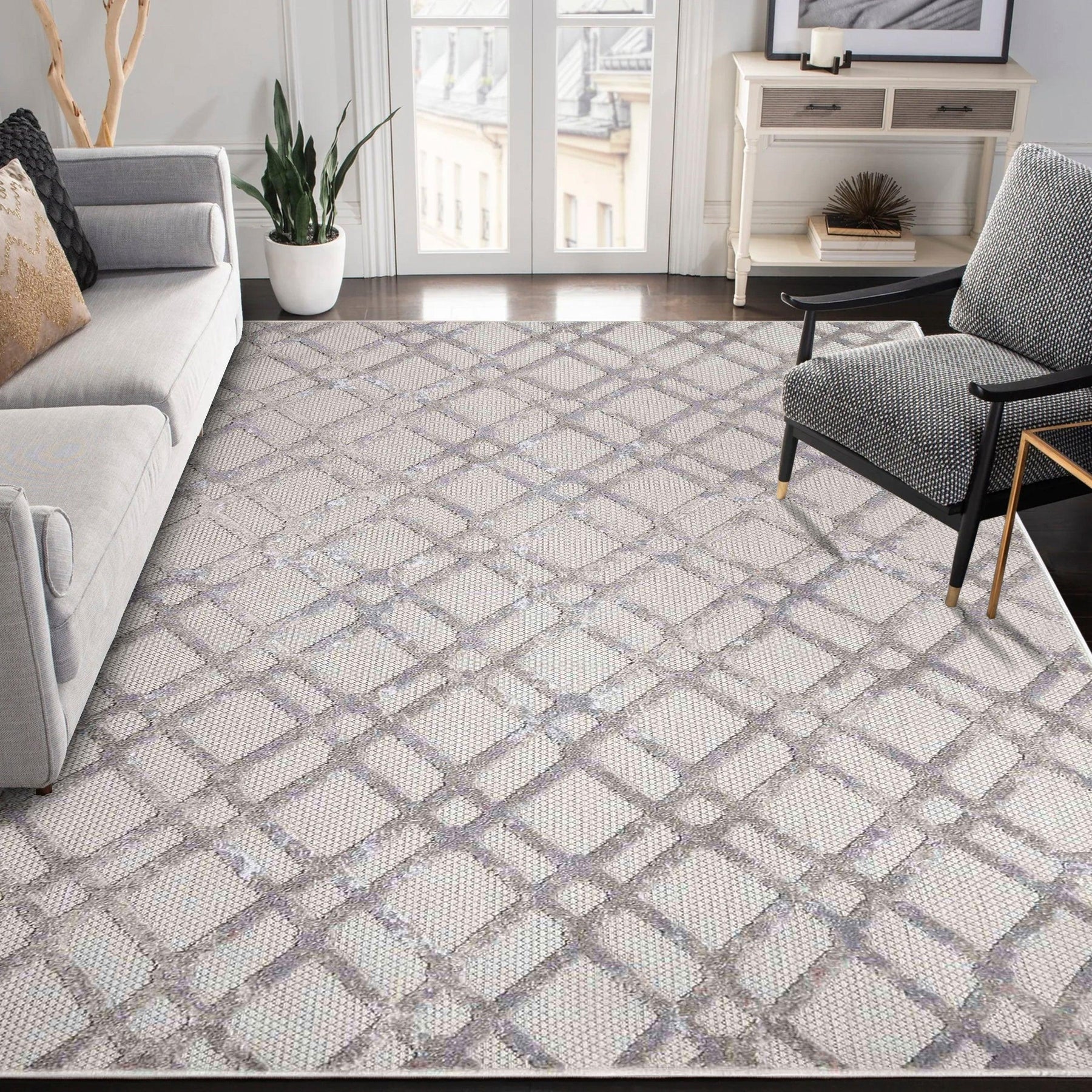 Paxson Geometric Diamond Lattice Indoor Outdoor Area Rug