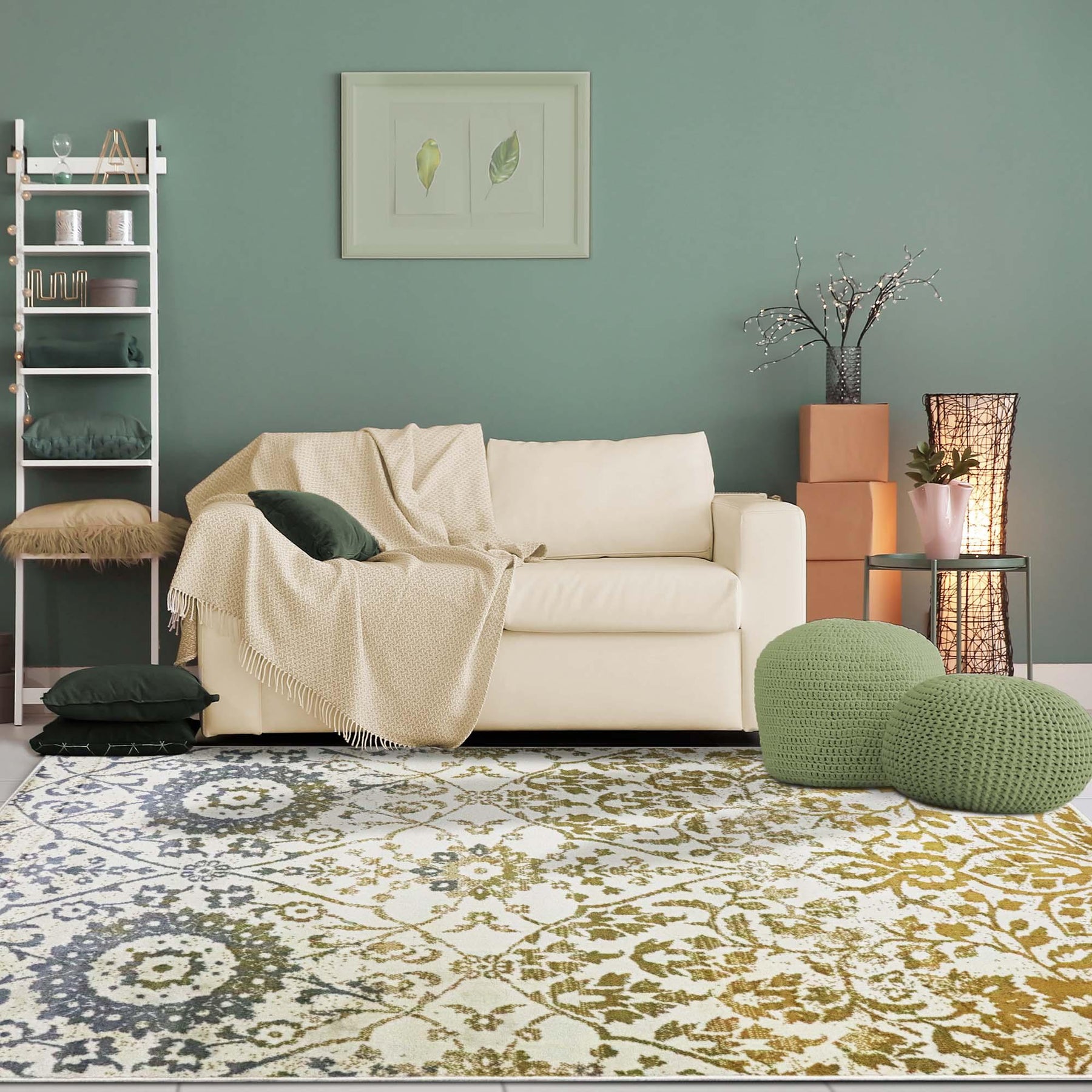 Pendleton Traditional Floral Medallion Indoor Area Rug or Runner Rug