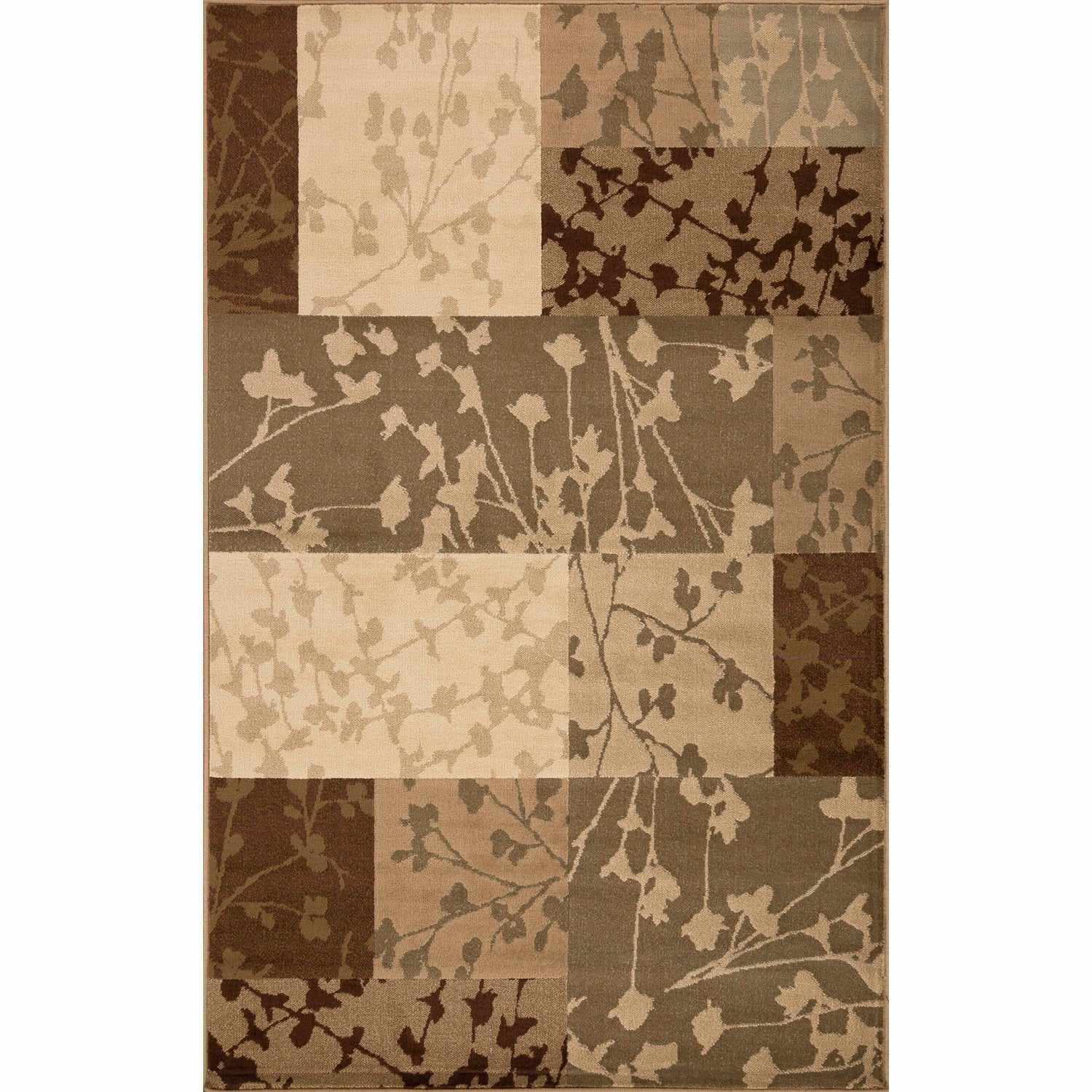 Phlox Geometric Botanical Square Indoor Area Rugs or Runner Rug