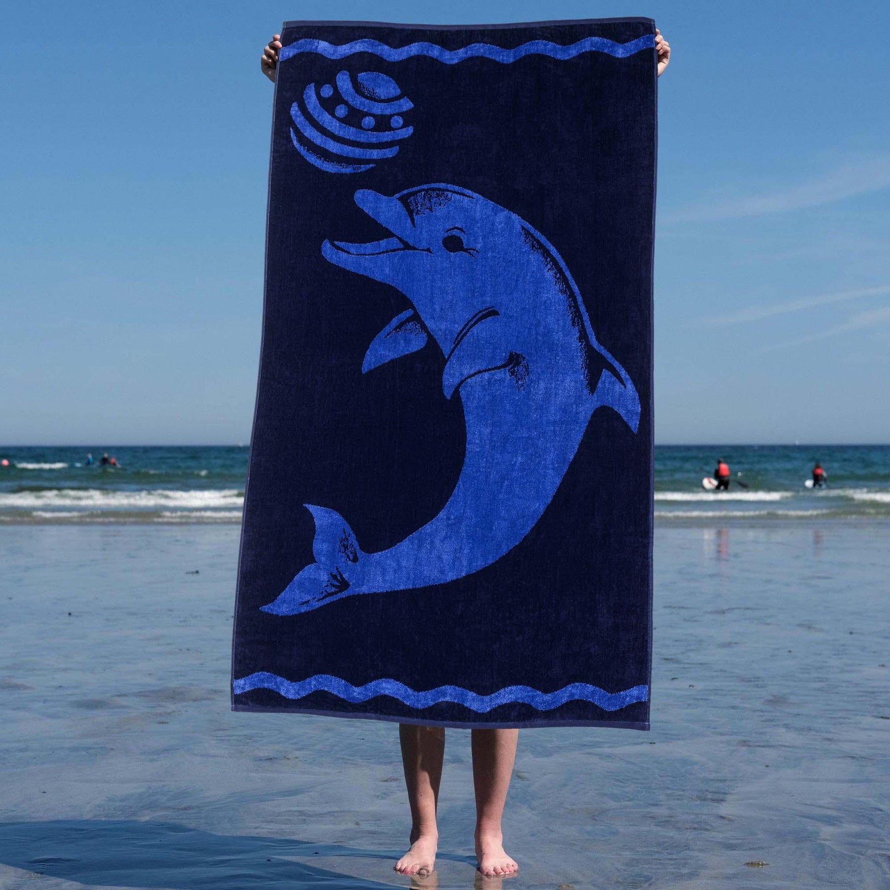 Play Dolphin Oversized Cotton 4 Piece Beach Towel Set