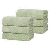 Zero Twist Cotton Waffle Hand Towel Set 6 Piece Playa Collection
