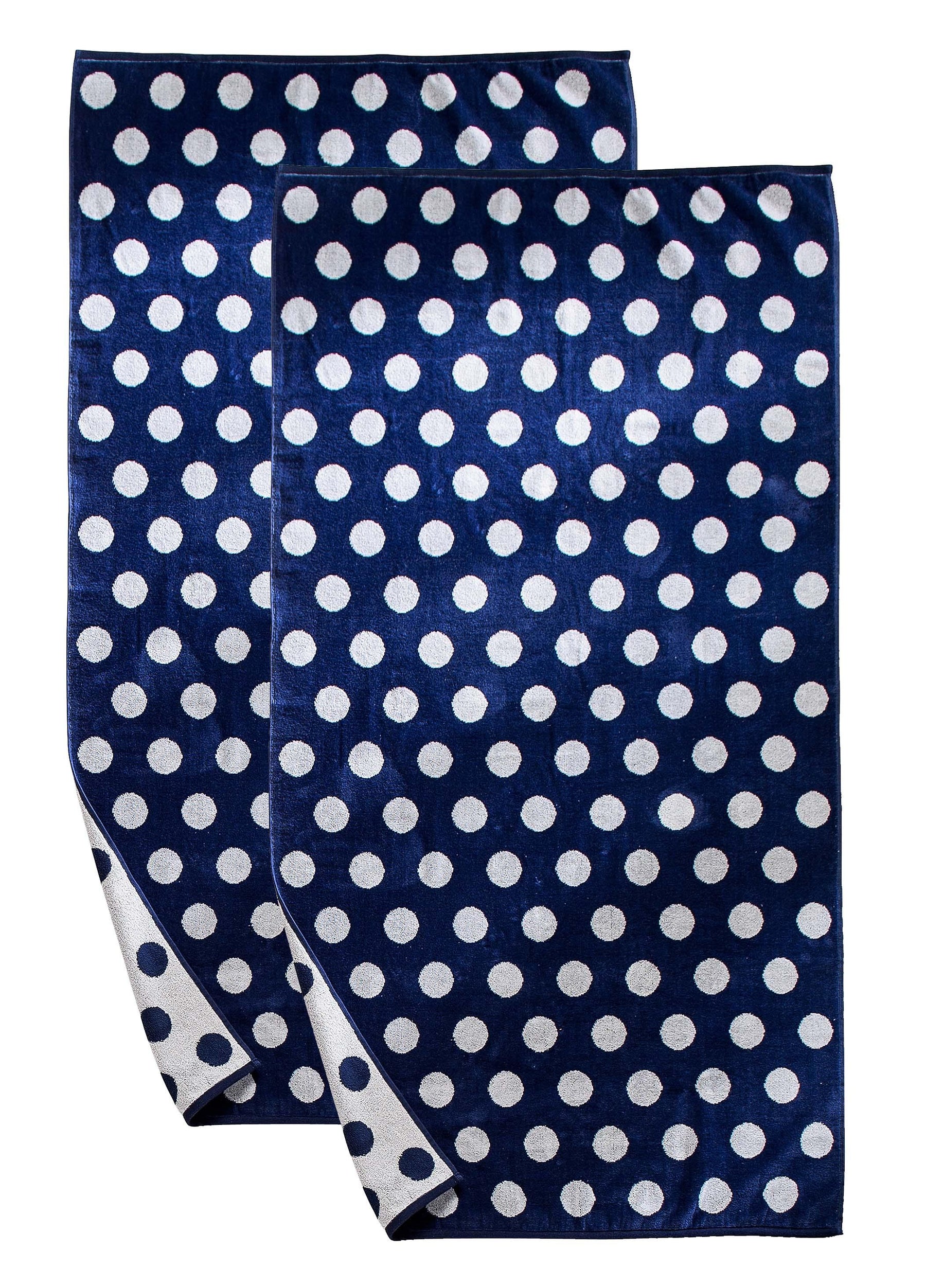 Polka Dot Cotton Oversized 2 Piece Beach Towel Set