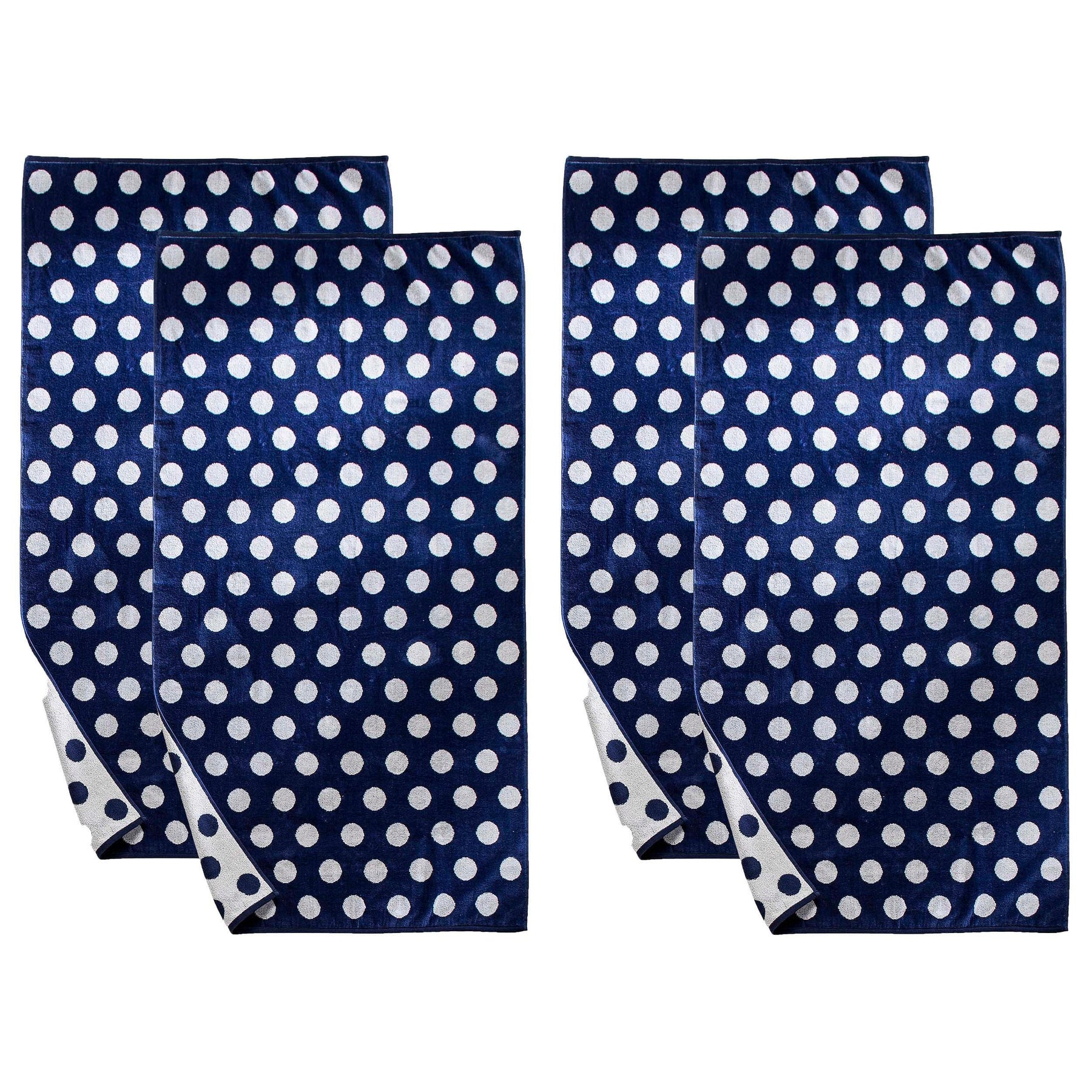 Polka Dot Cotton Oversized 4 Piece Beach Towel Set