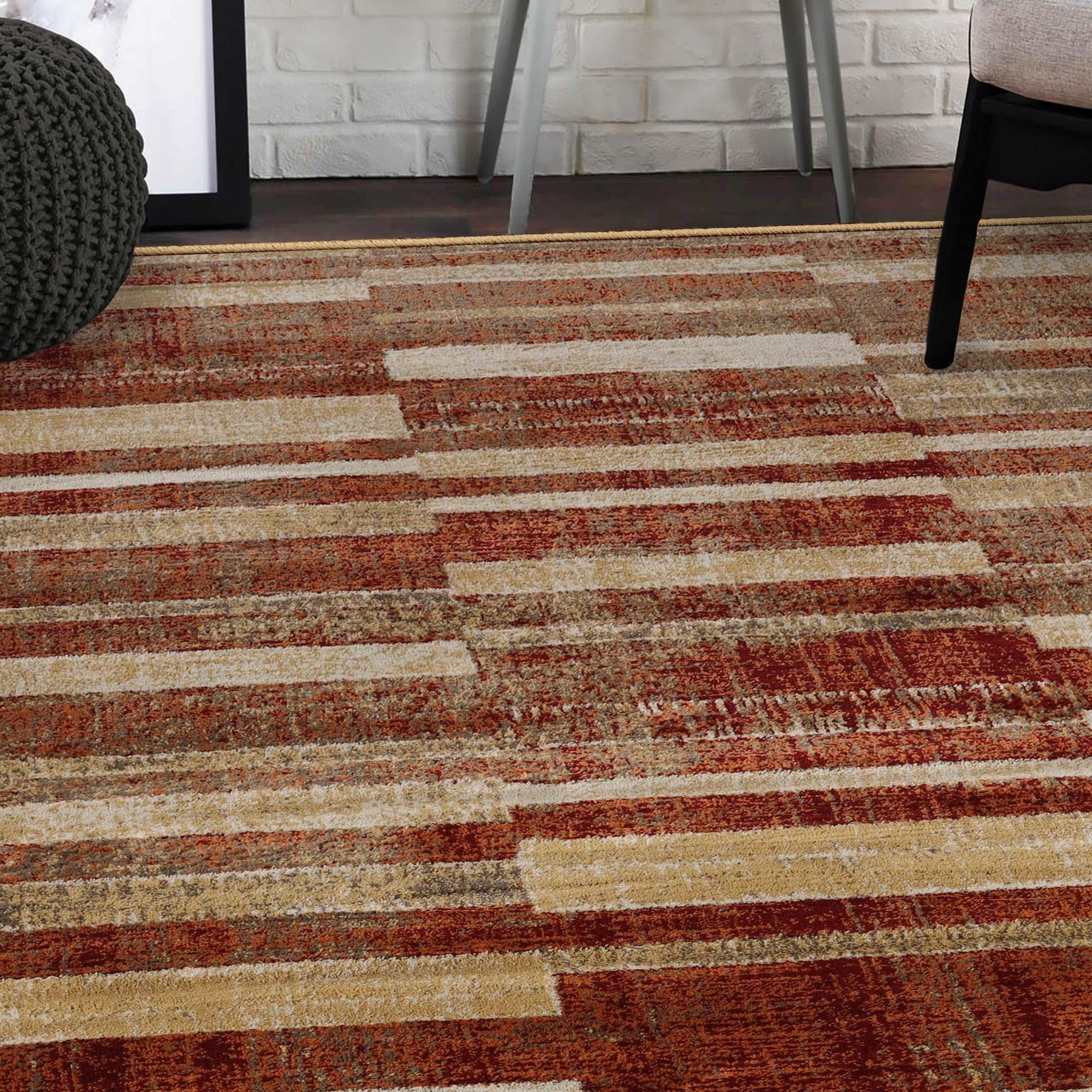 Radko Modern Striped Indoor Area Rugs or Runner Rug