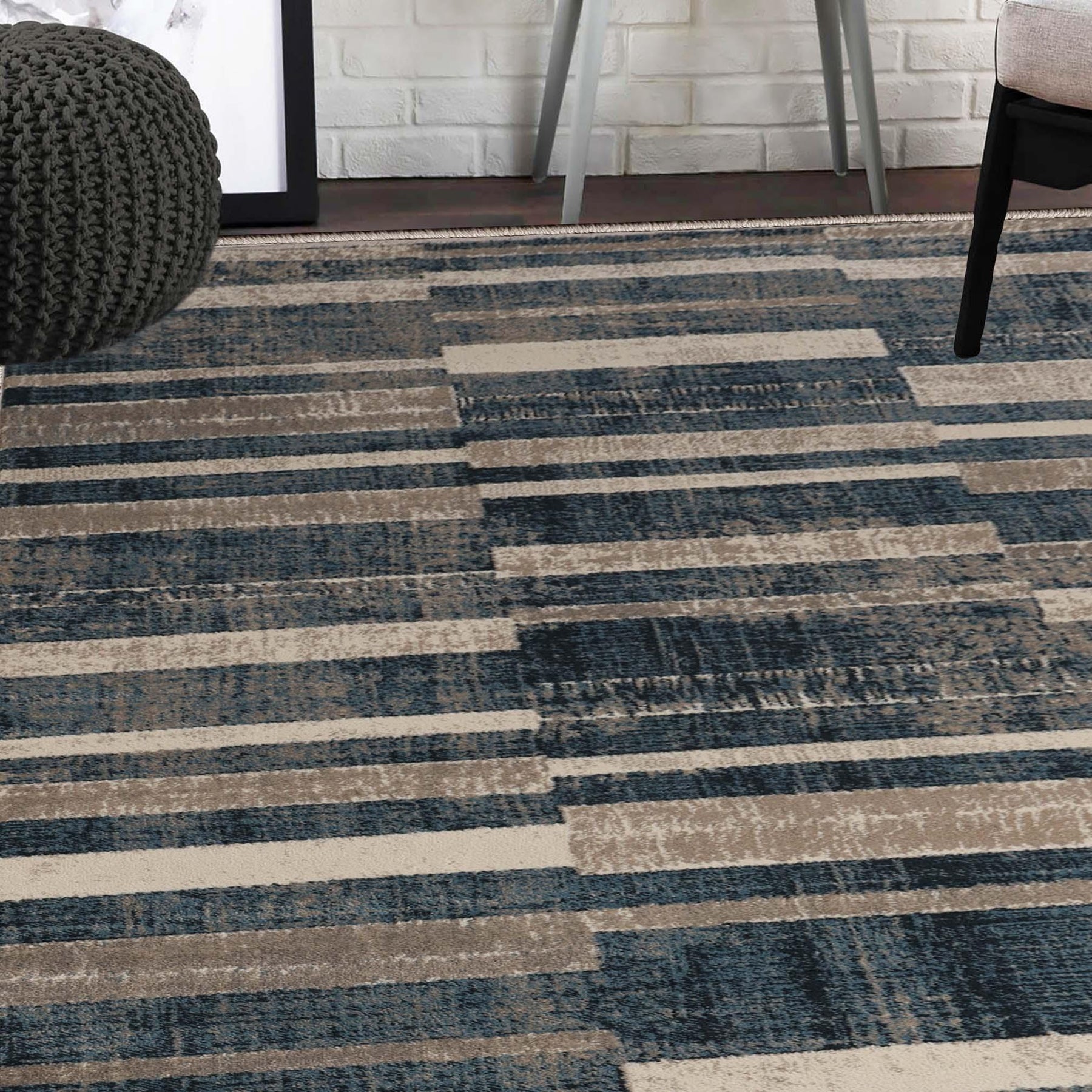 Radko Modern Striped Indoor Area Rugs or Runner Rug