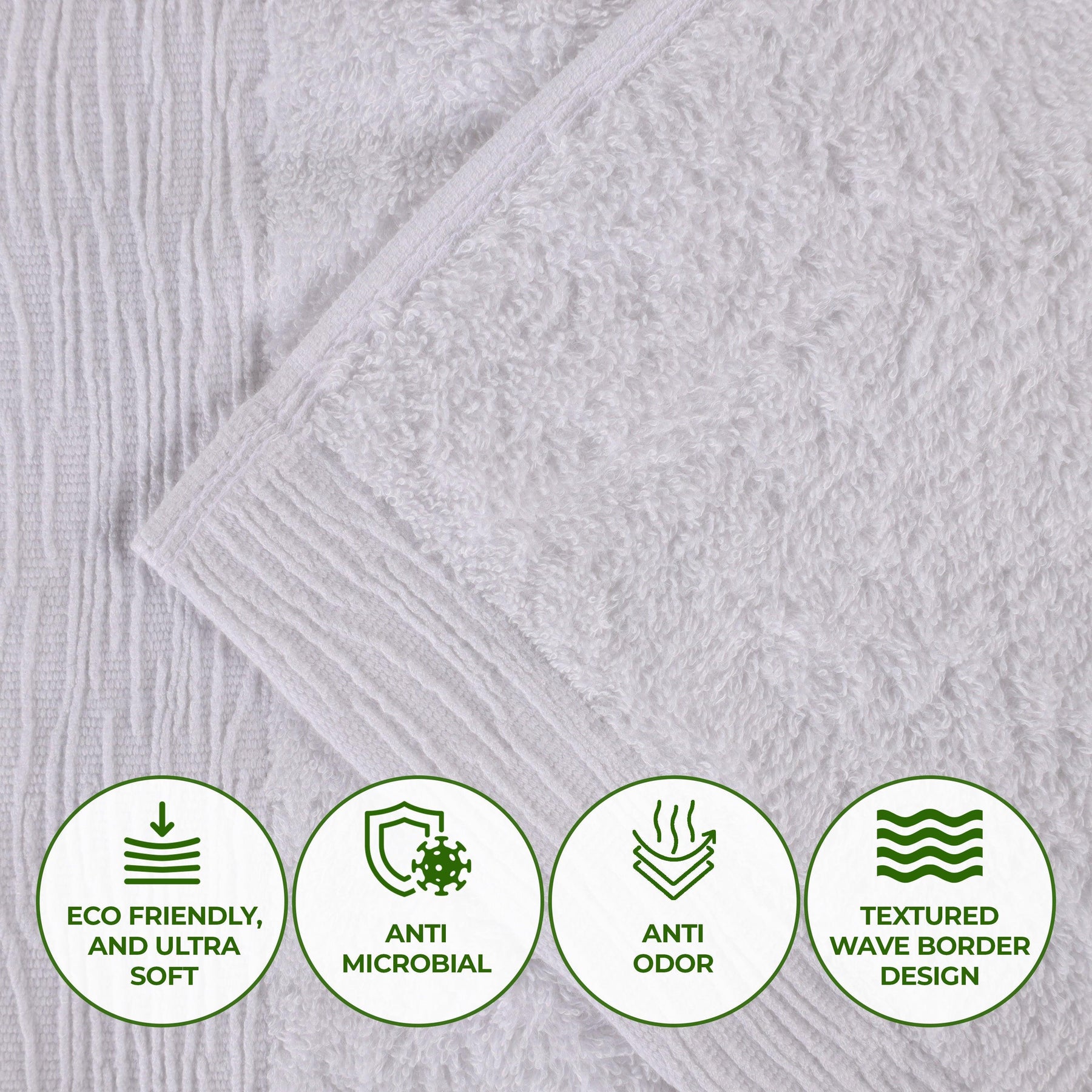 Rayon from Bamboo Eco-Friendly Fluffy Soft Solid 3 Piece Towel Set