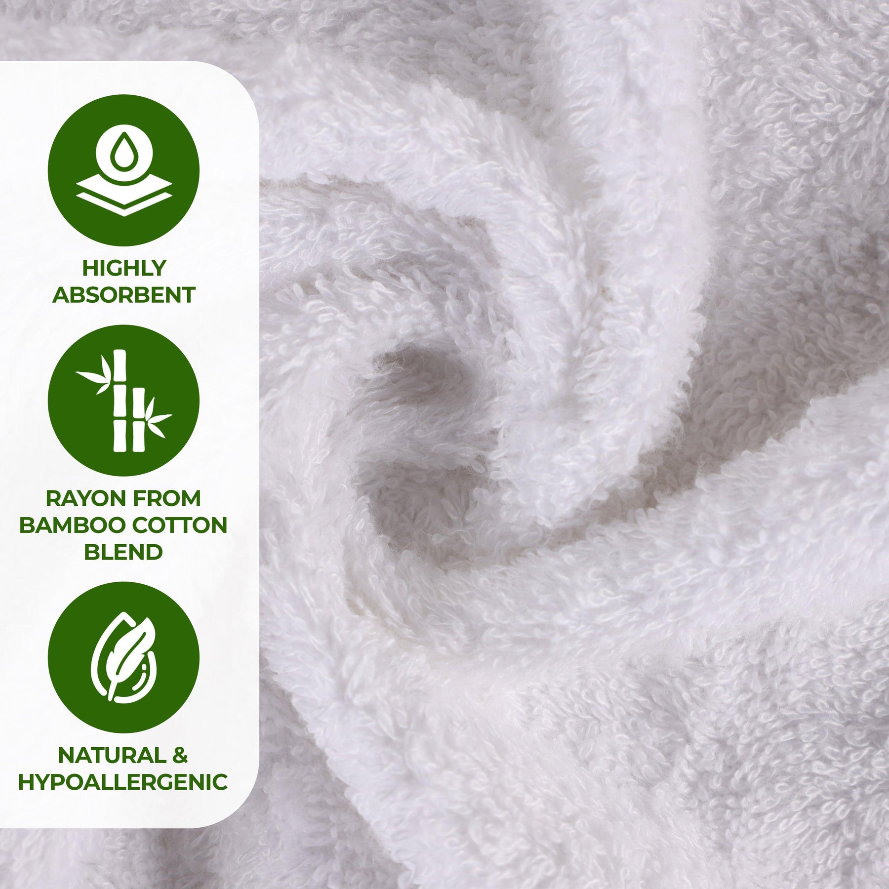 Rayon from Bamboo Eco-Friendly Fluffy Soft Solid 6 Piece Towel Set