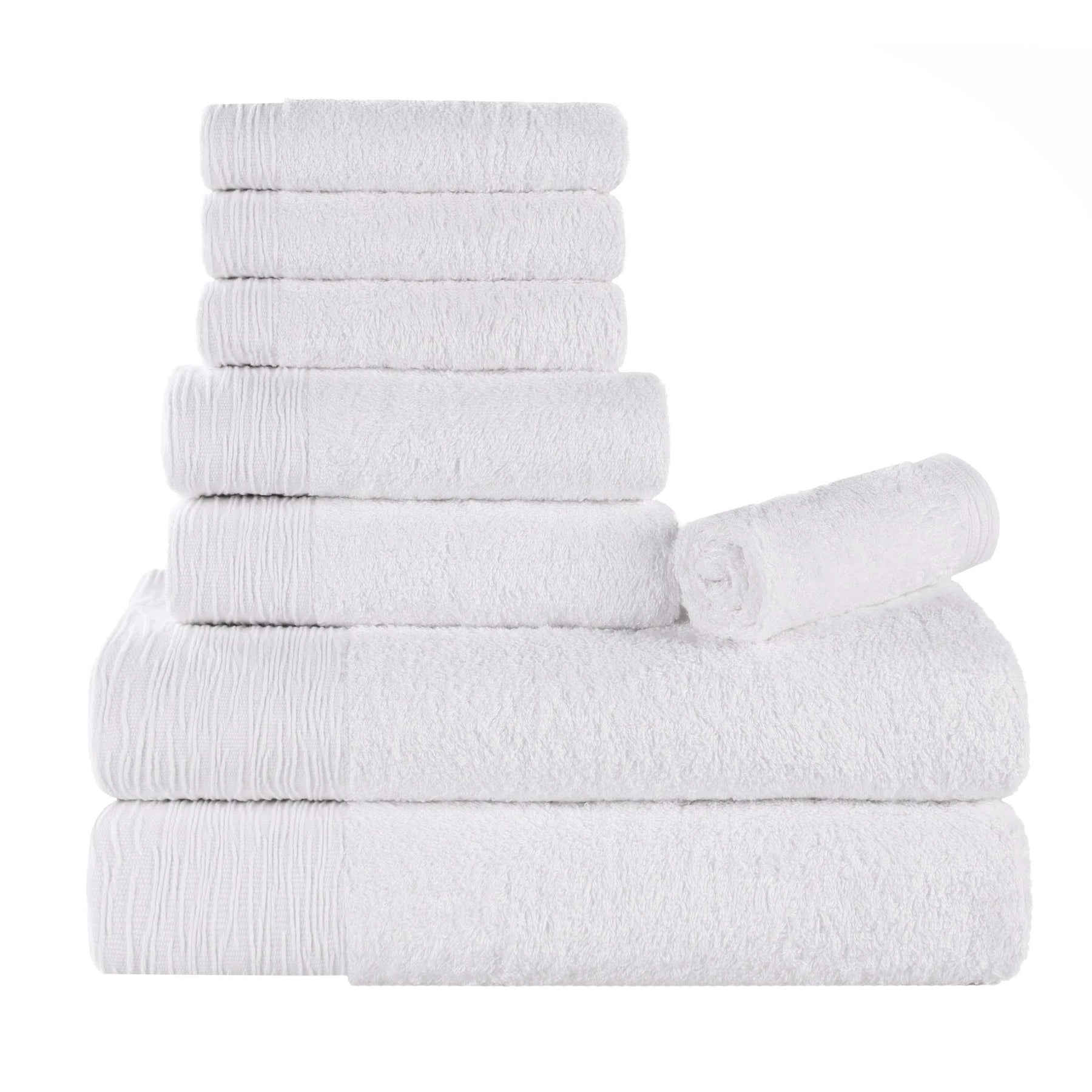 Rayon from Bamboo Eco-Friendly Fluffy Soft Solid 8 Piece Towel Set