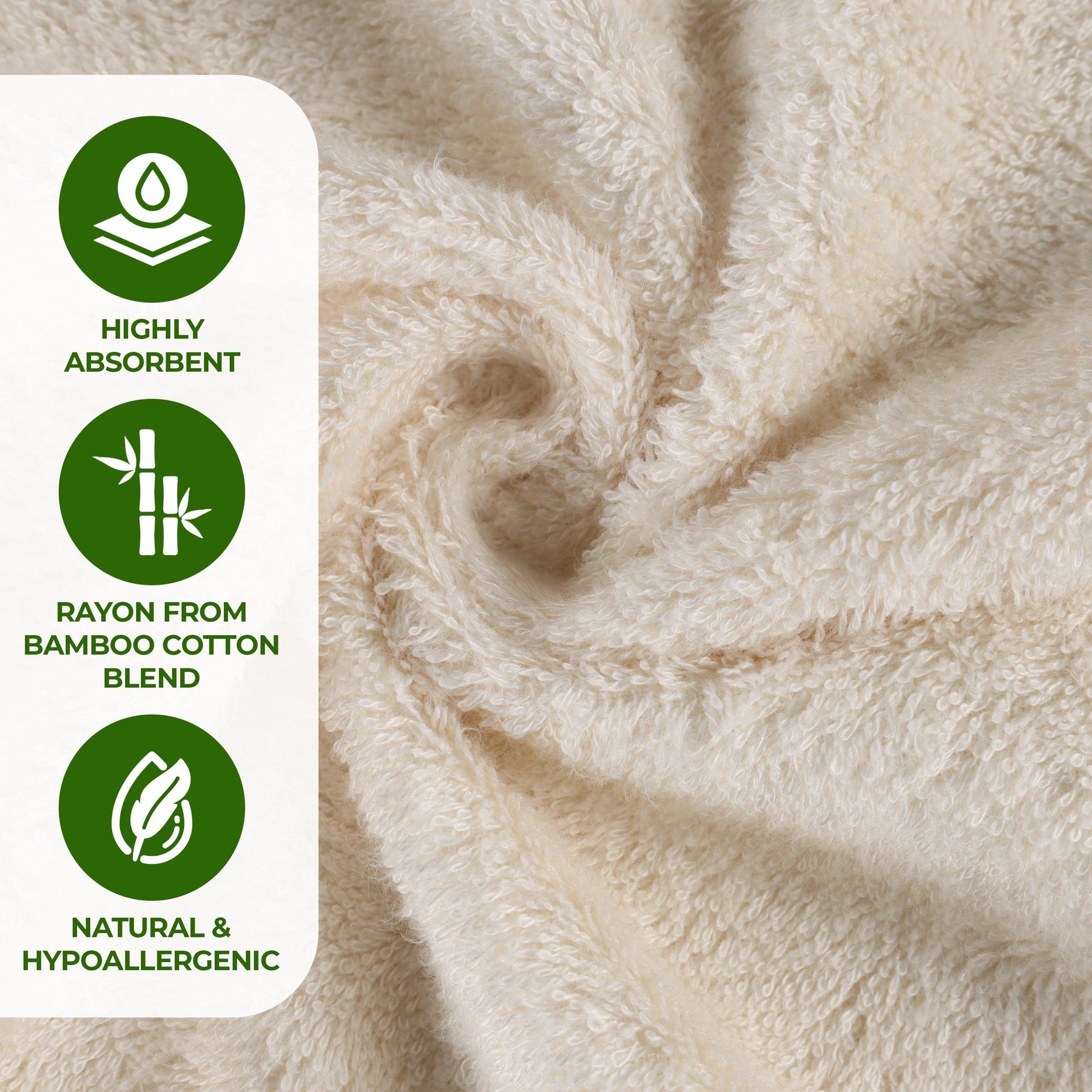 Rayon from Bamboo Eco-Friendly Fluffy Soft Solid 8 Piece Towel Set