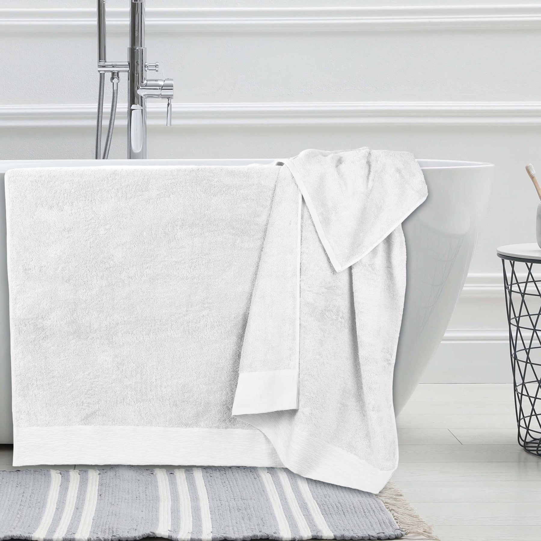 Rayon from Bamboo Eco-Friendly Fluffy Soft Solid Bath Sheet Set of 2