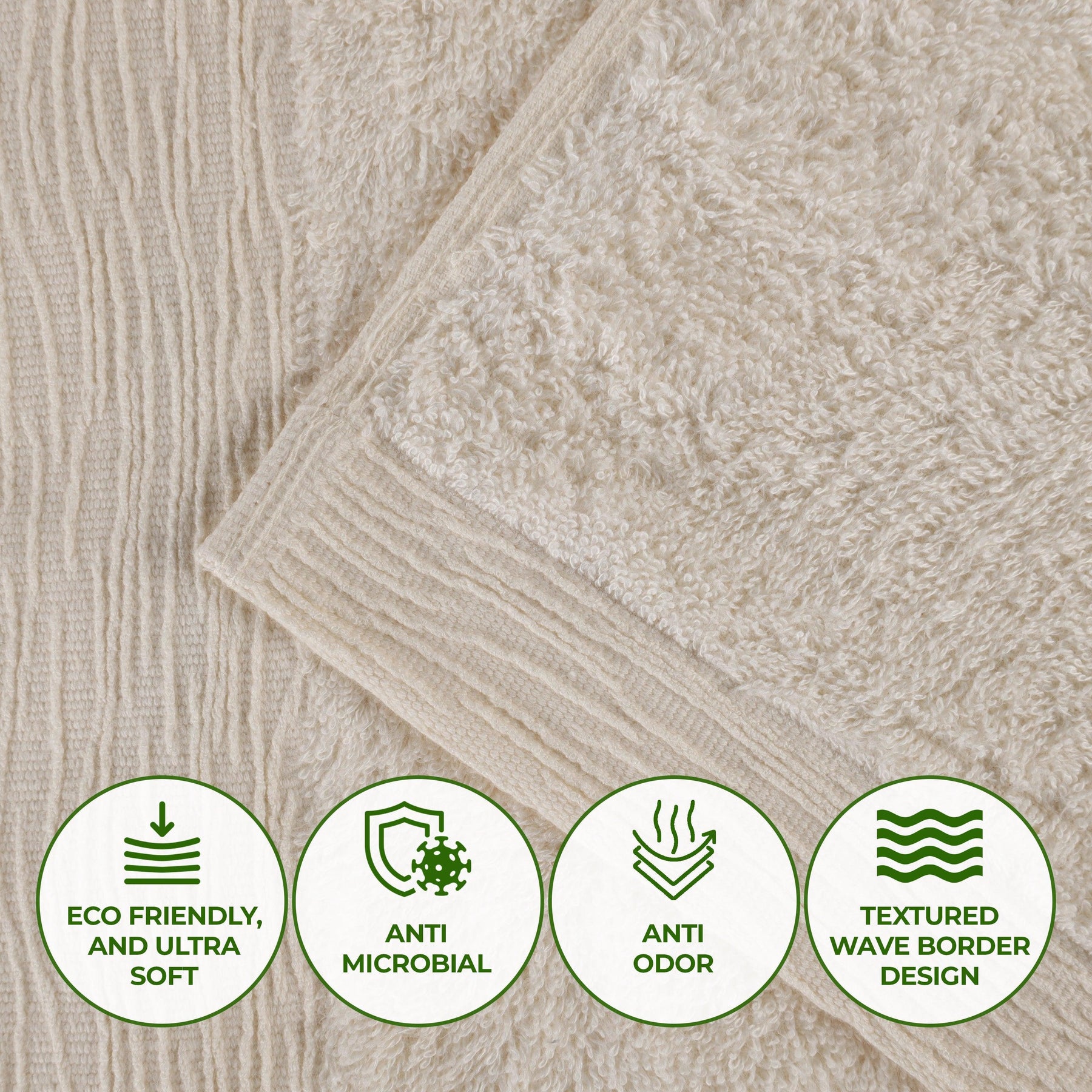 Rayon from Bamboo Eco-Friendly Fluffy Soft Solid Bath Sheet Set of 2
