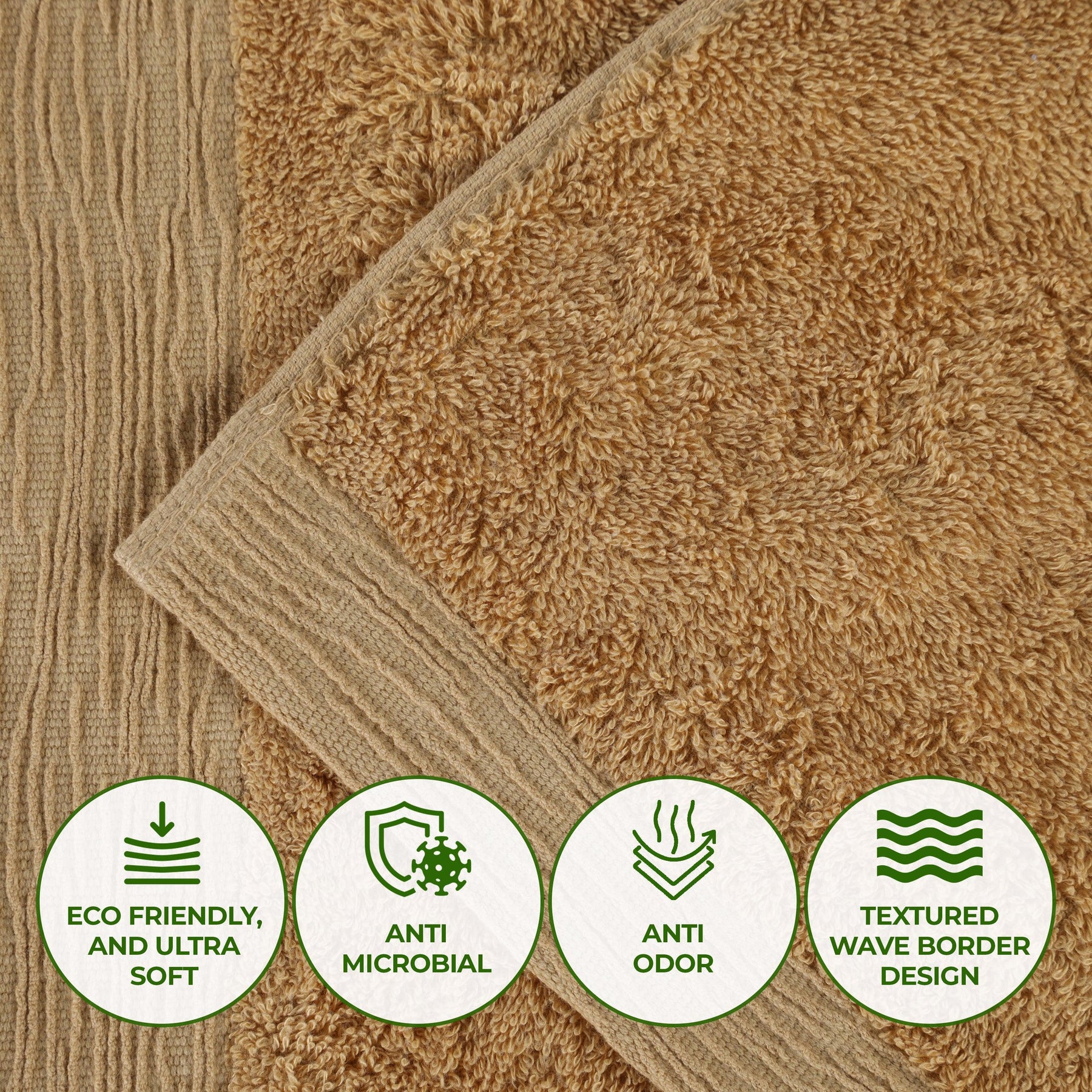 Rayon from Bamboo Eco-Friendly Fluffy Soft Solid Bath Towel Set of 3