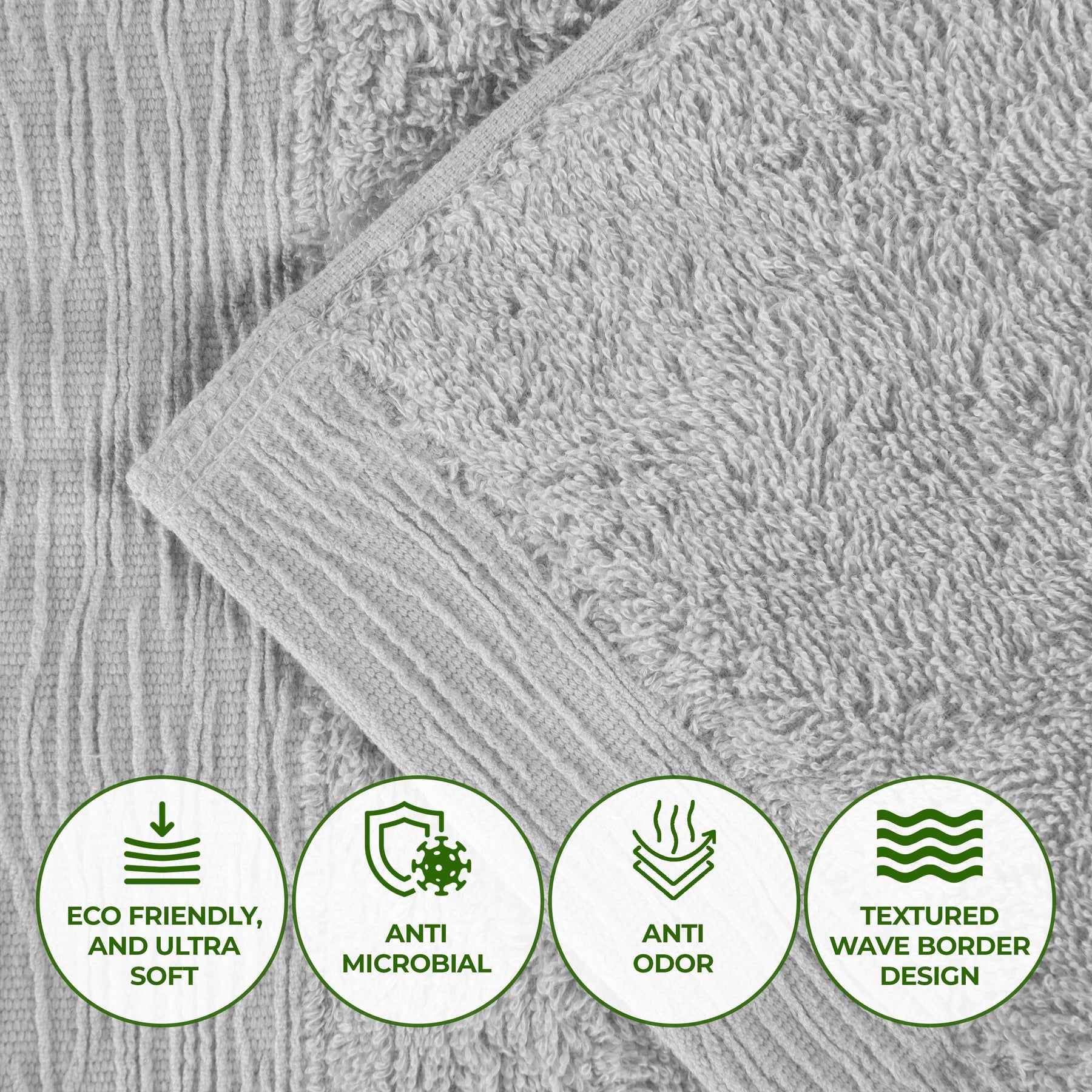 Rayon from Bamboo Eco-Friendly Fluffy Soft Solid Bath Towel Set of 3