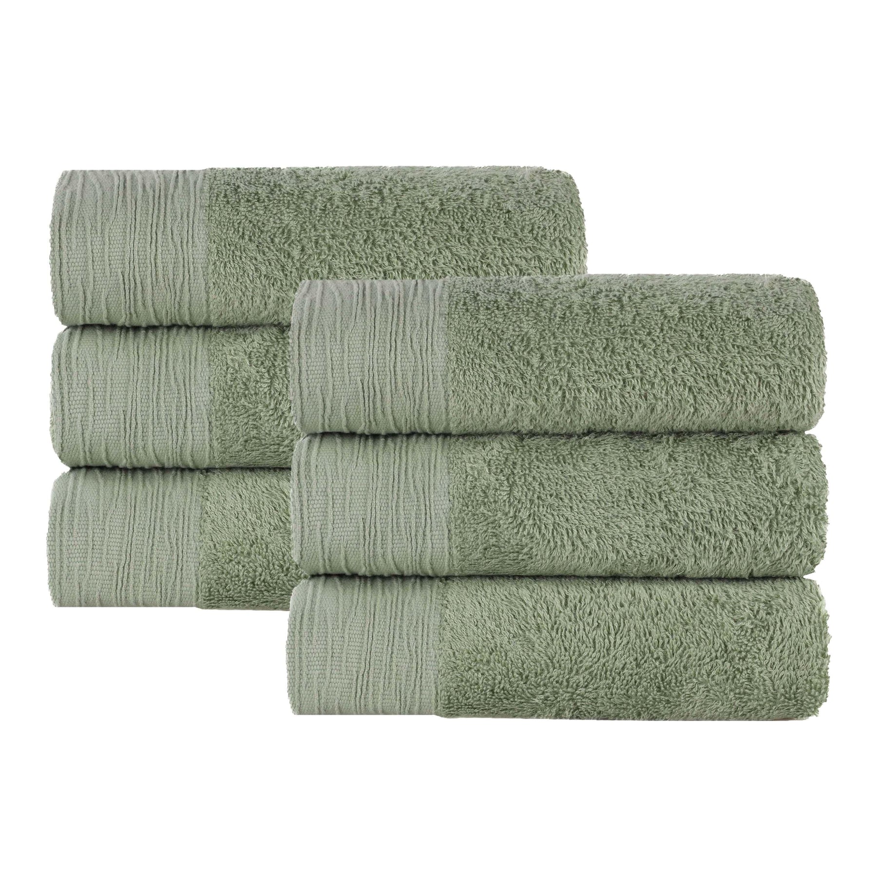 Rayon from Bamboo Eco-Friendly Fluffy Solid Hand Towel Set of 6
