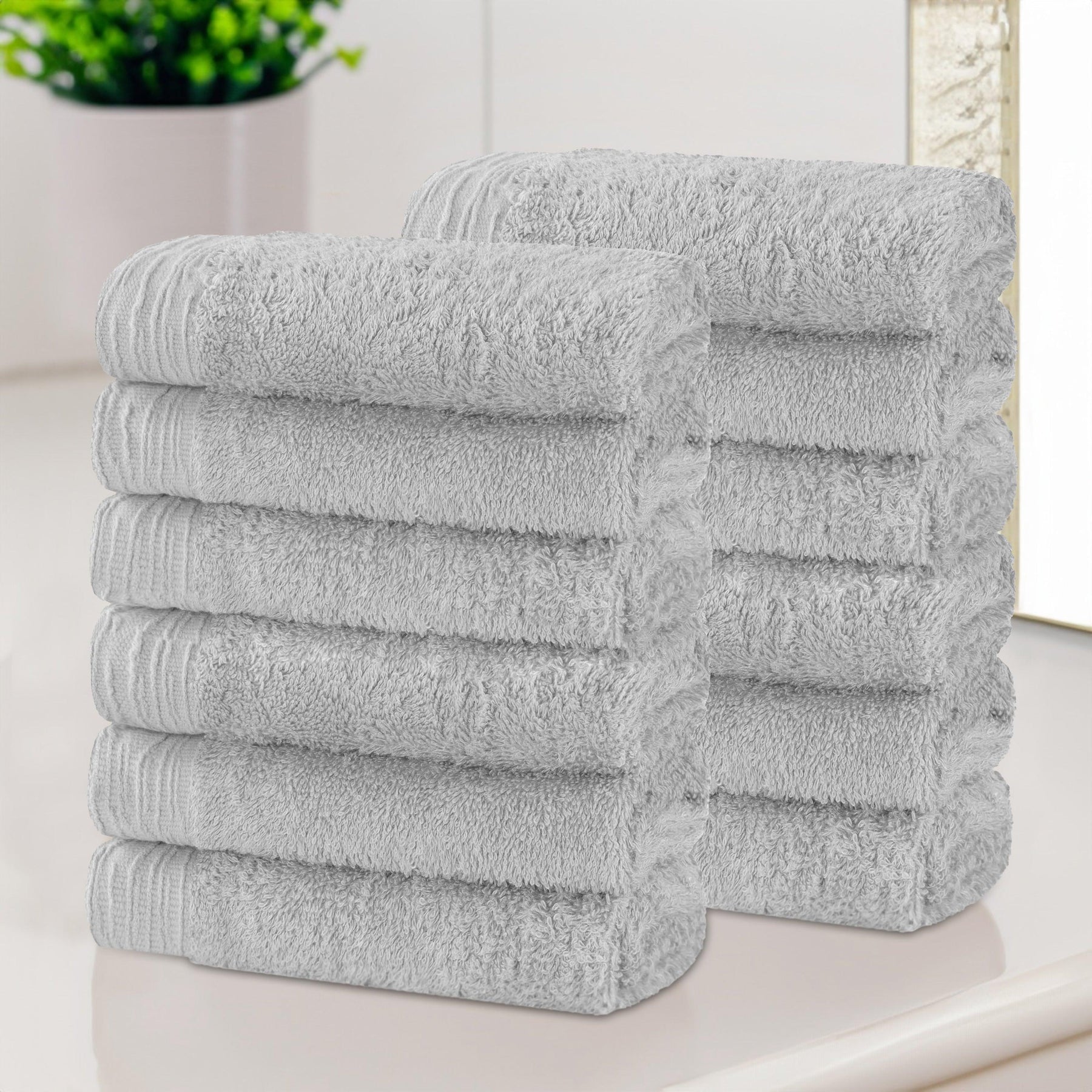 Rayon from Bamboo Eco-Friendly Solid Face Towel Washcloth Set of 12