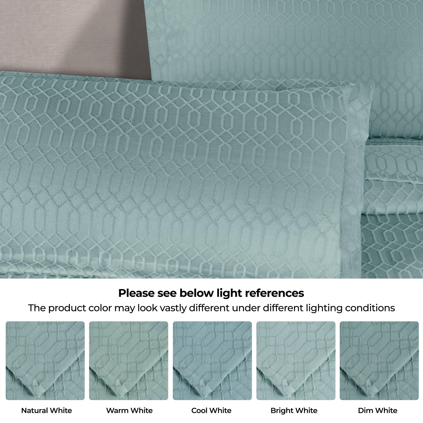 Remi Cotton Blend Jacquard Geometric Fringe Bedspread Set
