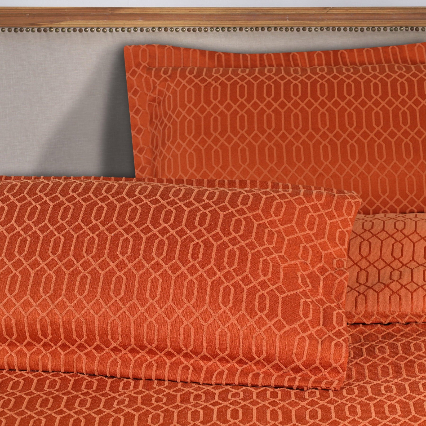 Remi Cotton Blend Jacquard Geometric Fringe Bedspread Set