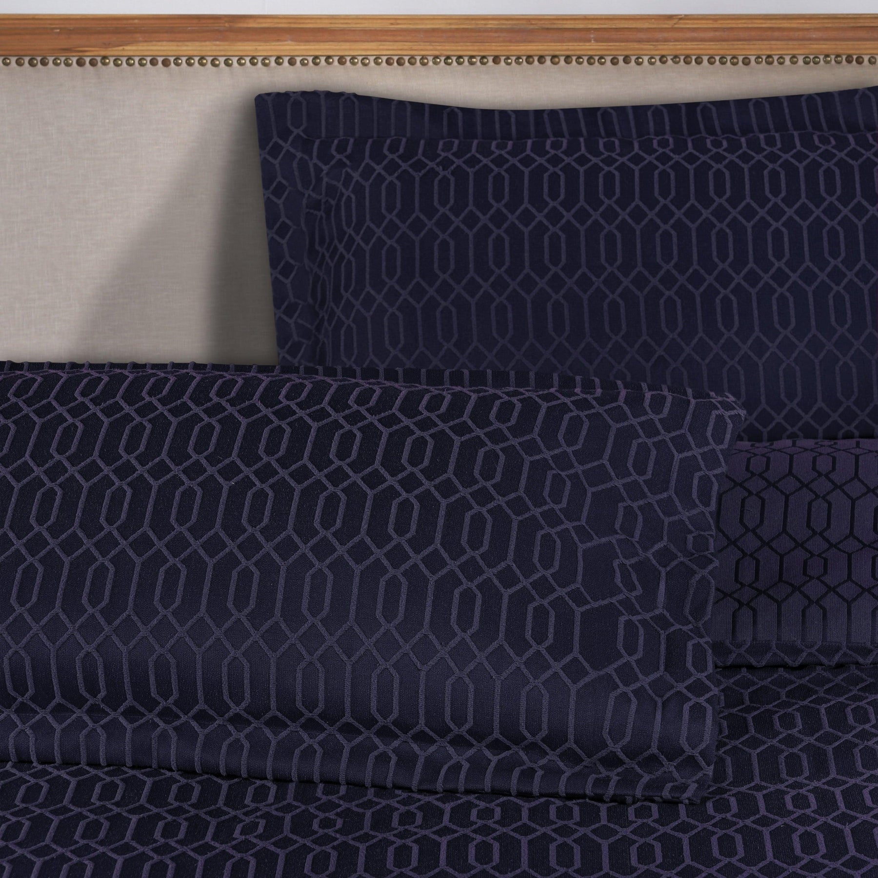 Remi Cotton Blend Jacquard Geometric Fringe Bedspread Set