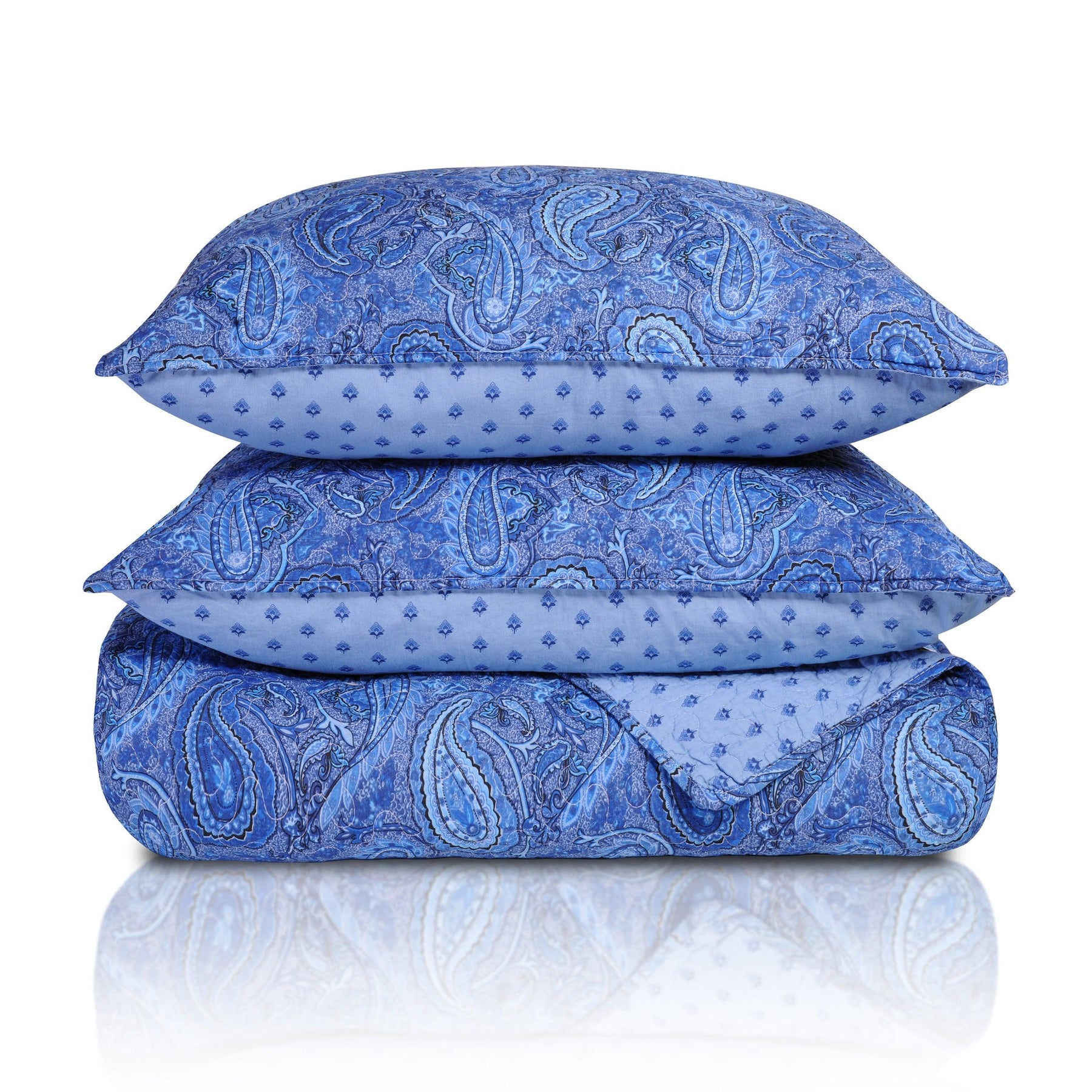 Reversible Moroccan Paisley Cotton Quilt Set