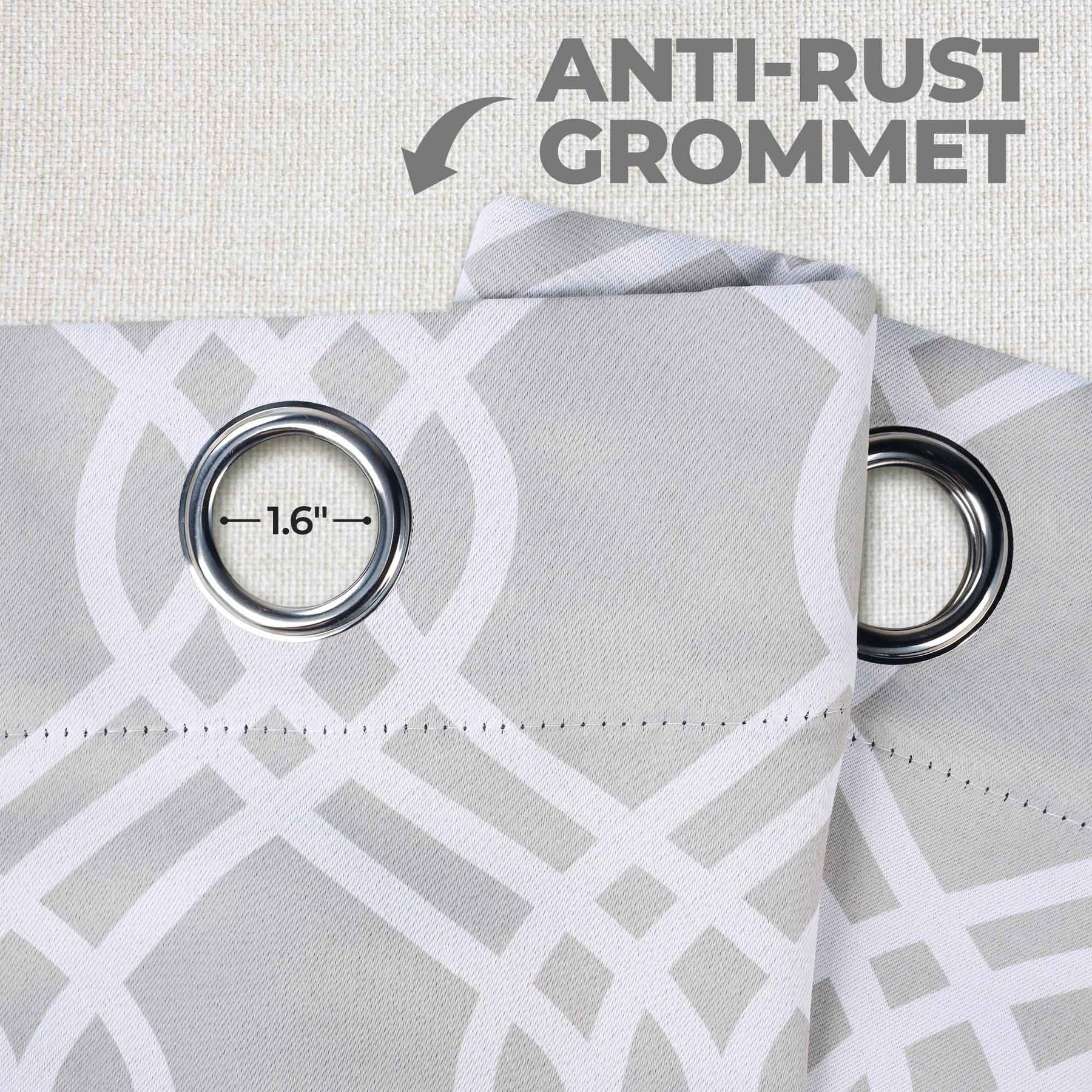 Ribbon Trellis Washable Room Darkening Blackout Curtains, Set of 2