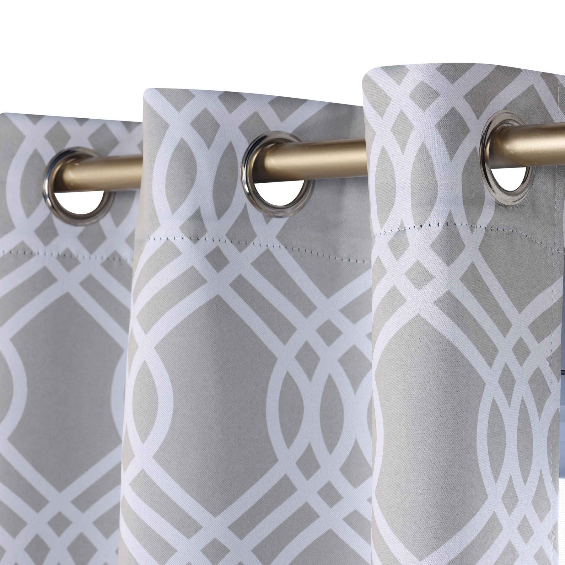 Ribbon Trellis Washable Room Darkening Blackout Curtains, Set of 2