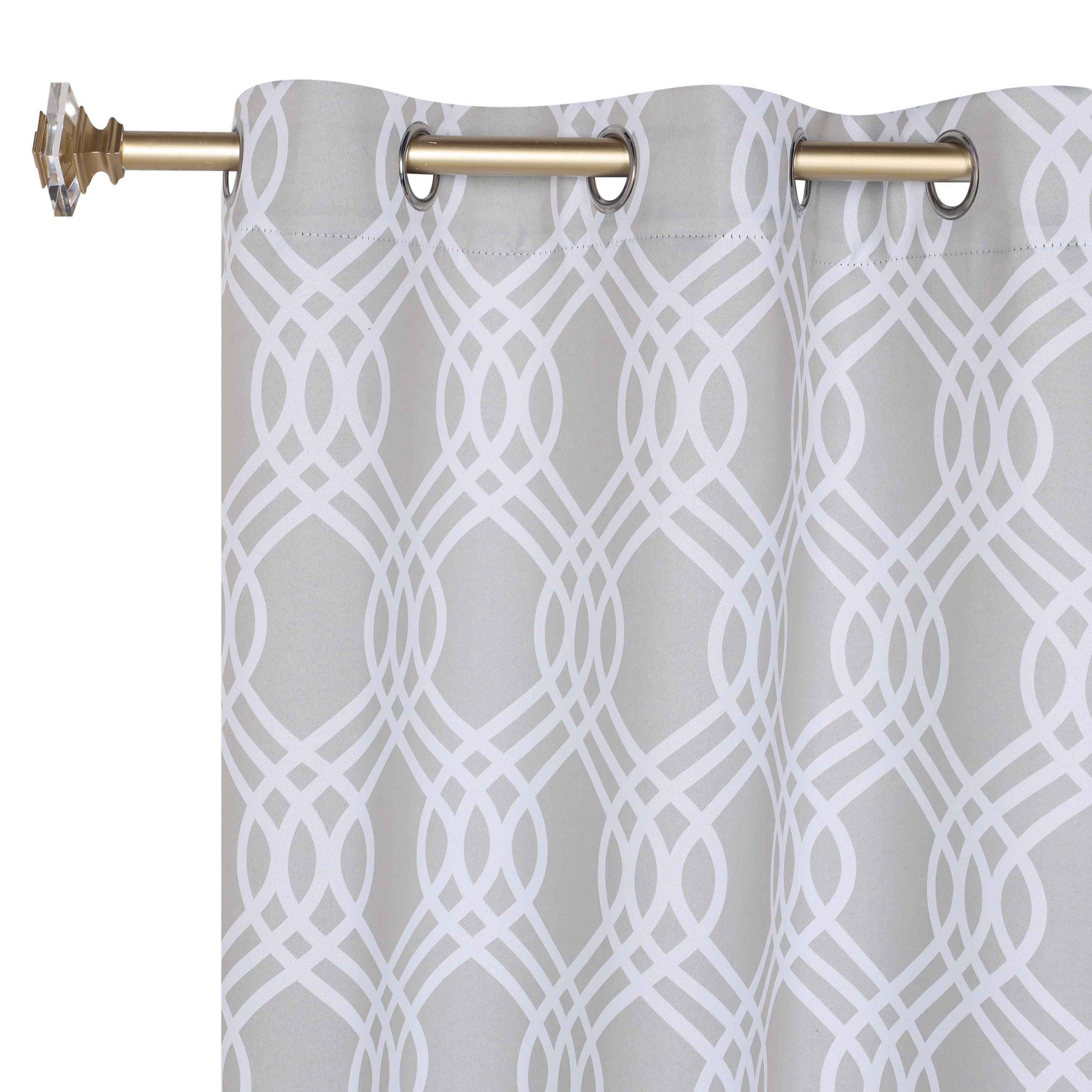 Ribbon Trellis Washable Room Darkening Blackout Curtains, Set of 2