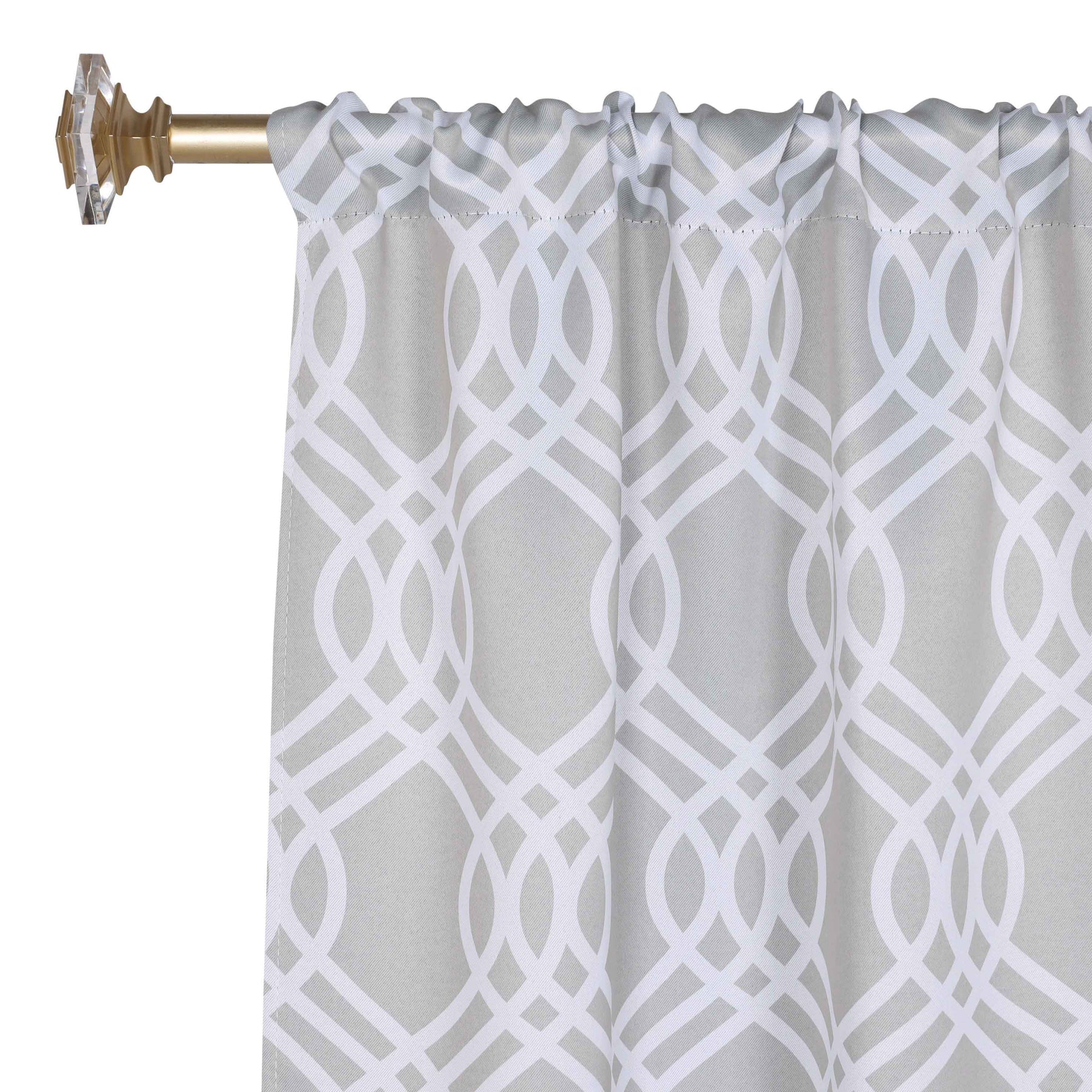 Ribbon Trellis Washable Room Darkening Blackout Curtains, Set of 2
