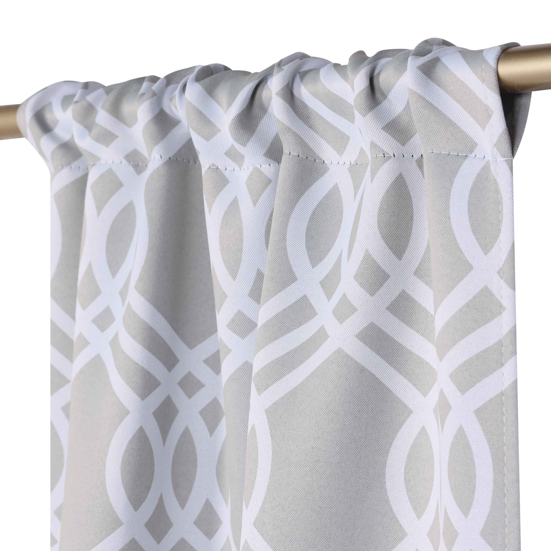 Ribbon Trellis Washable Room Darkening Blackout Curtains, Set of 2