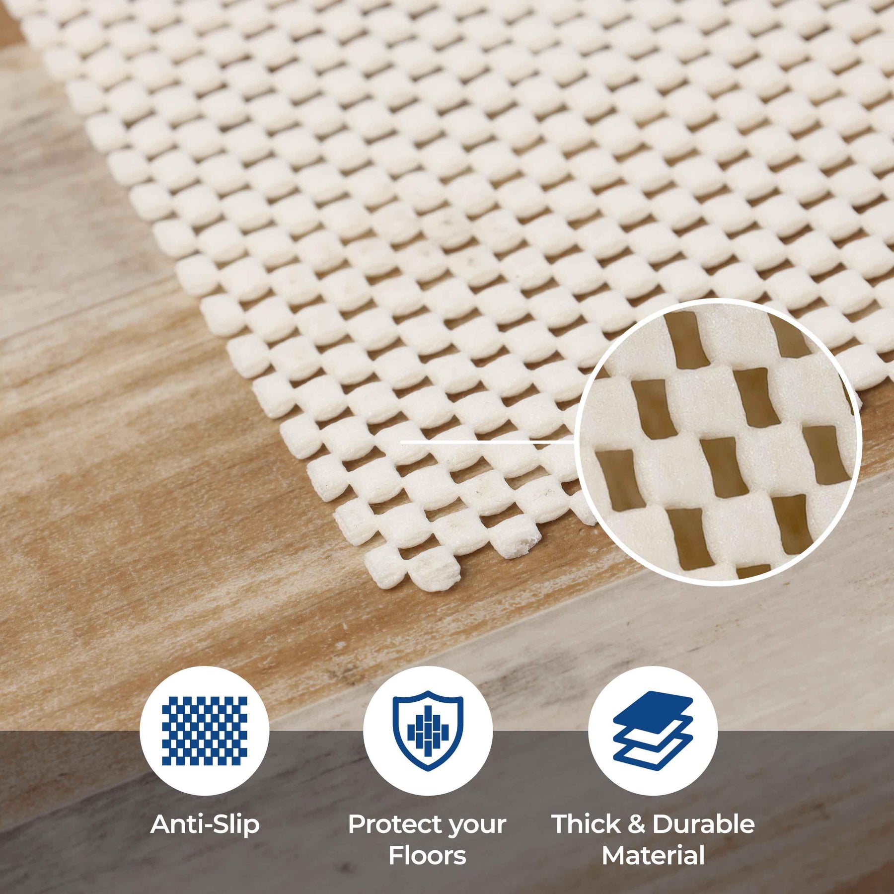 Rio Reversible Non-Slip Ultra-Grip Foam Mesh Indoor Area Rug Pad