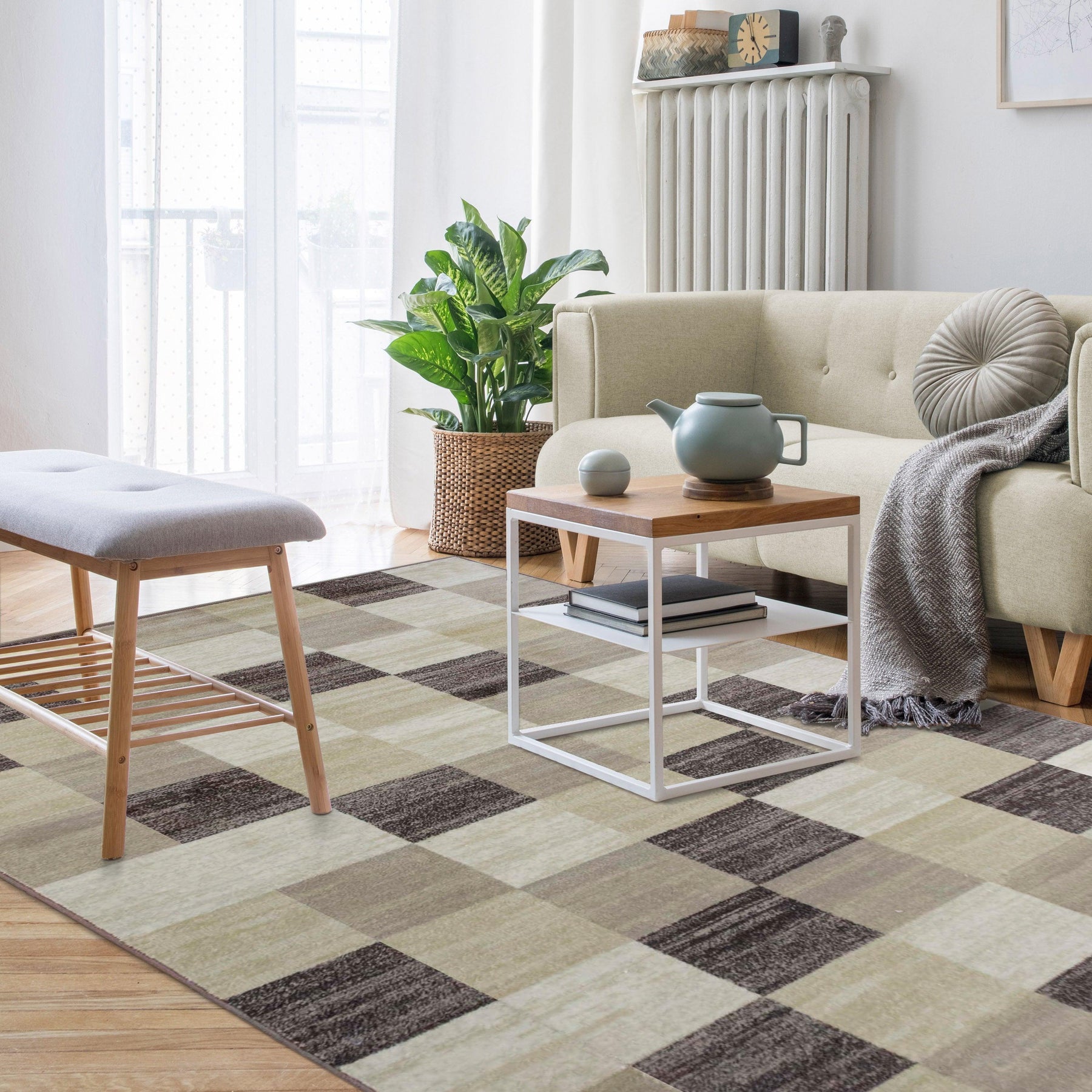 Rockaway Modern Geometric Checkered Indoor Area Rug Or Runner