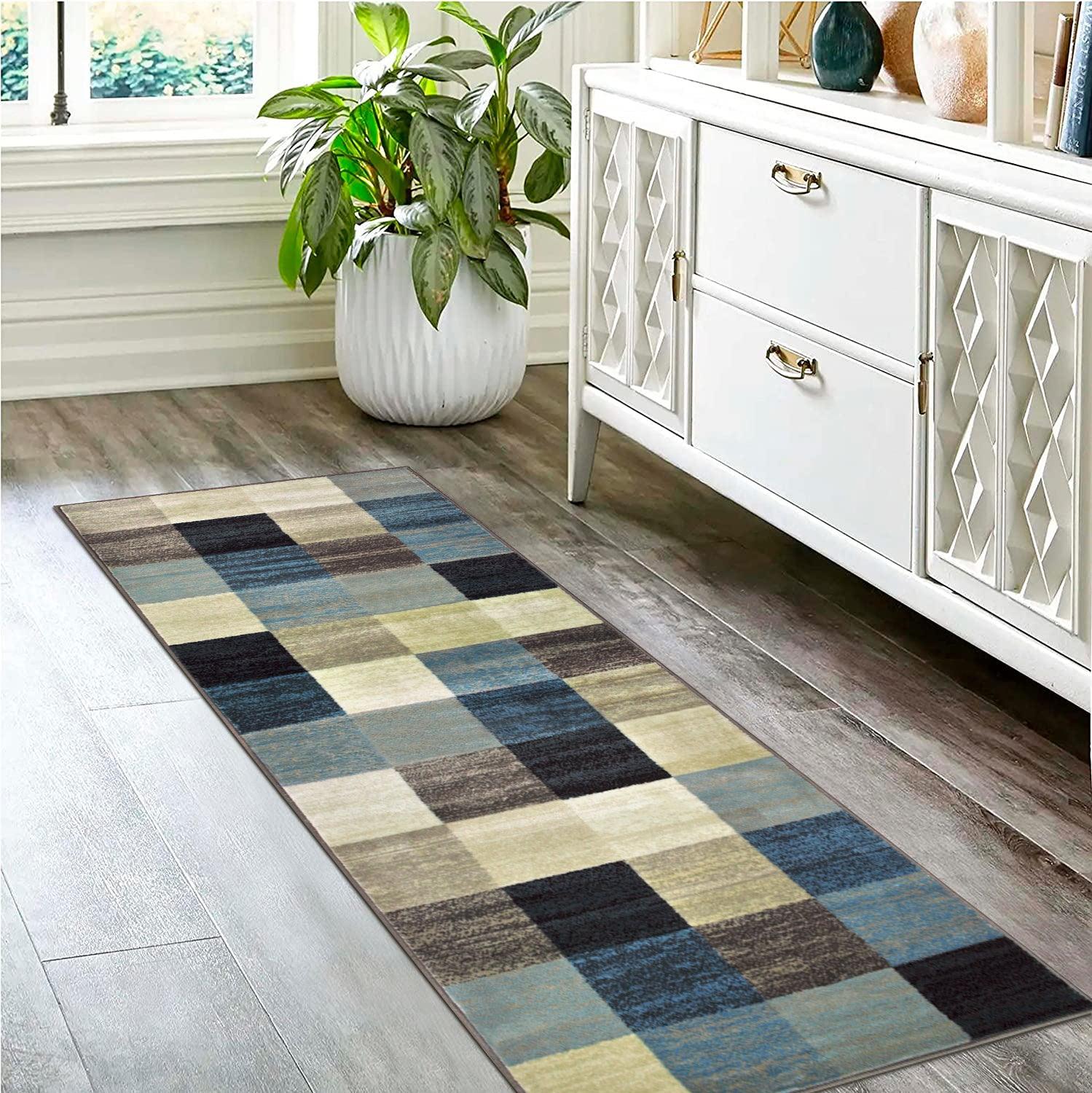 Rockaway Modern Geometric Checkered Indoor Area Rug Or Runner