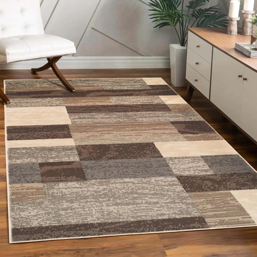 Rockwood Modern Geometric Patchwork Indoor Area Rug or Runner