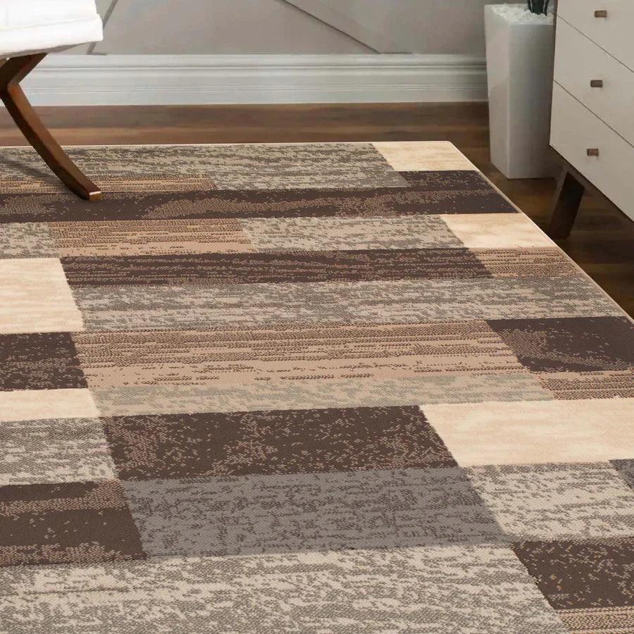 Rockwood Modern Geometric Patchwork Indoor Area Rug or Runner