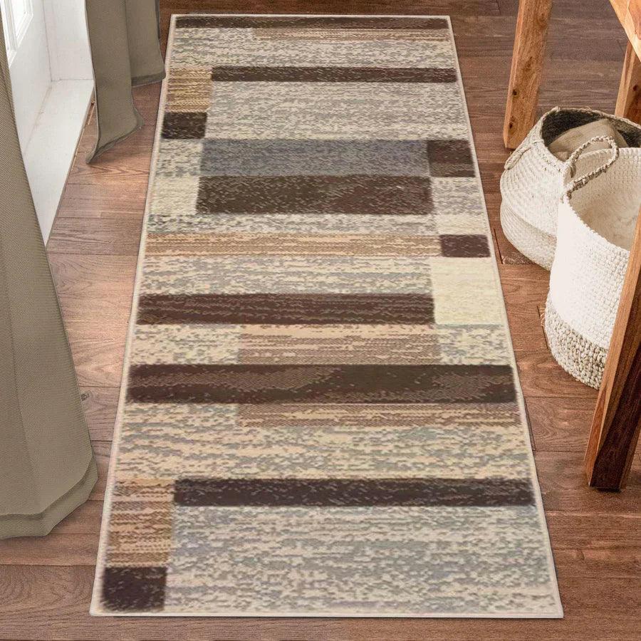 Rockwood Modern Geometric Patchwork Indoor Area Rug or Runner