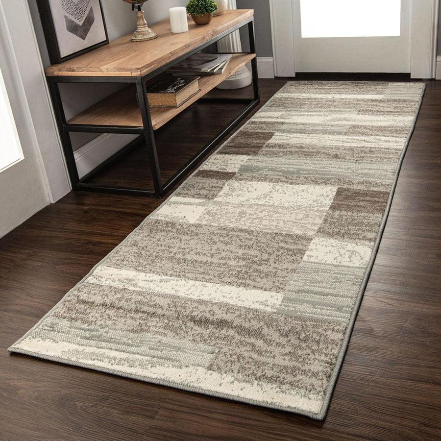 Rockwood Modern Geometric Patchwork Indoor Area Rug or Runner