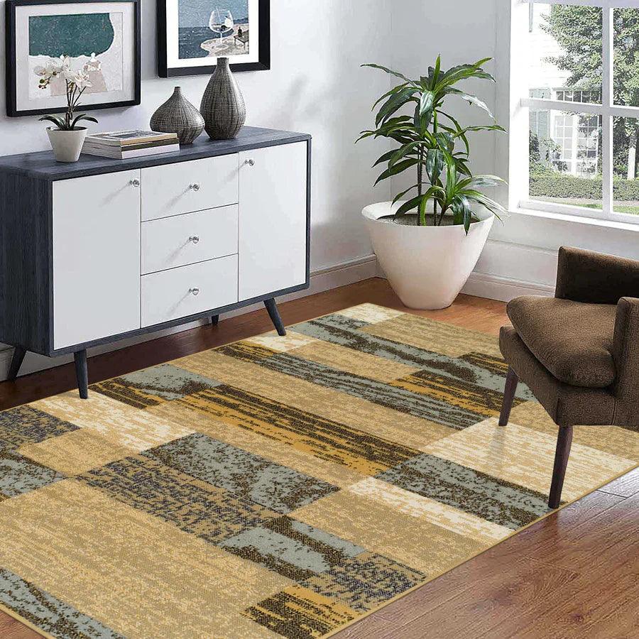 Rockwood Modern Geometric Patchwork Indoor Area Rug or Runner